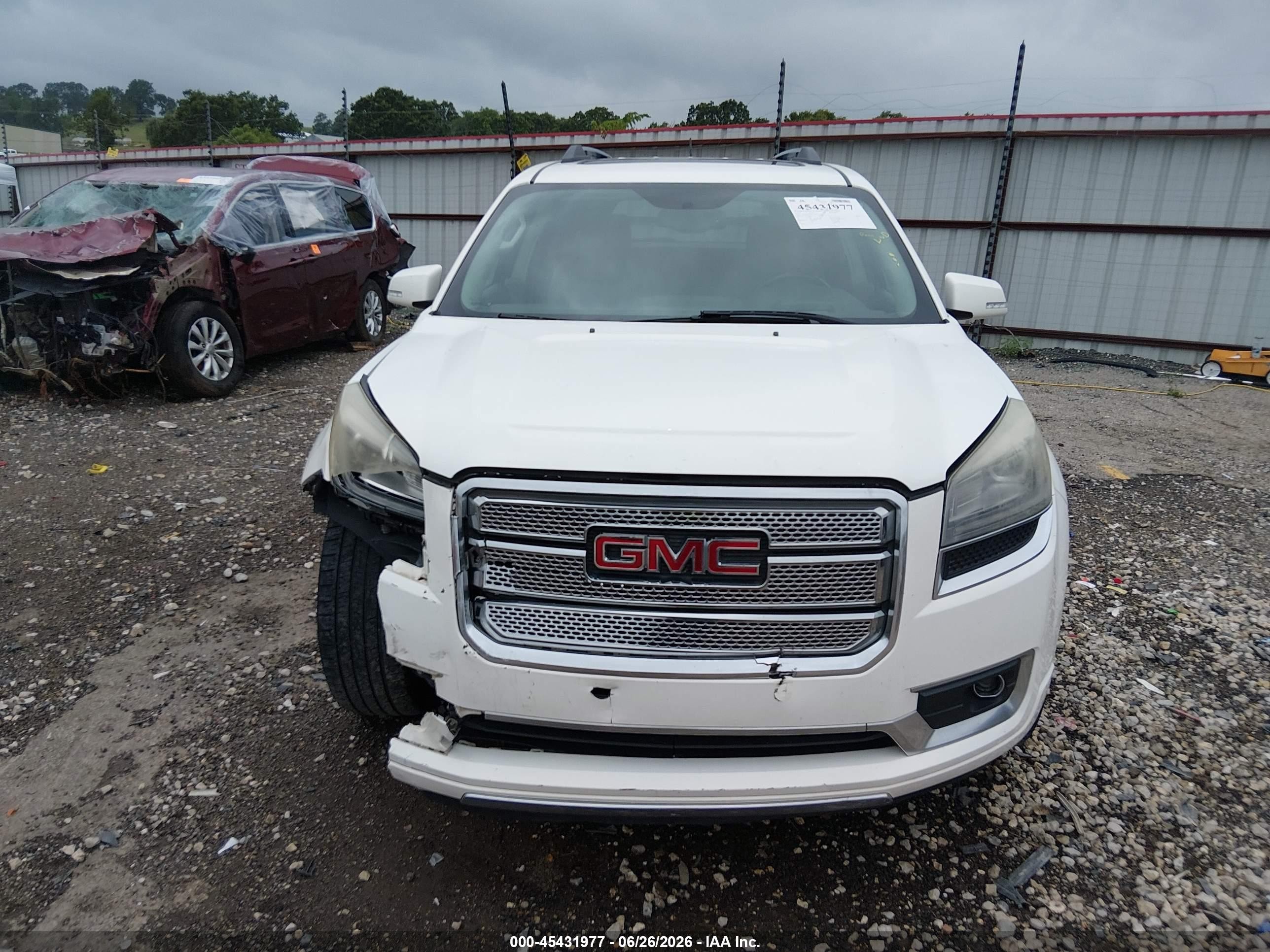 2013 Gmc Acadia Denali White vin: 1GKKRTKD4DJ144459