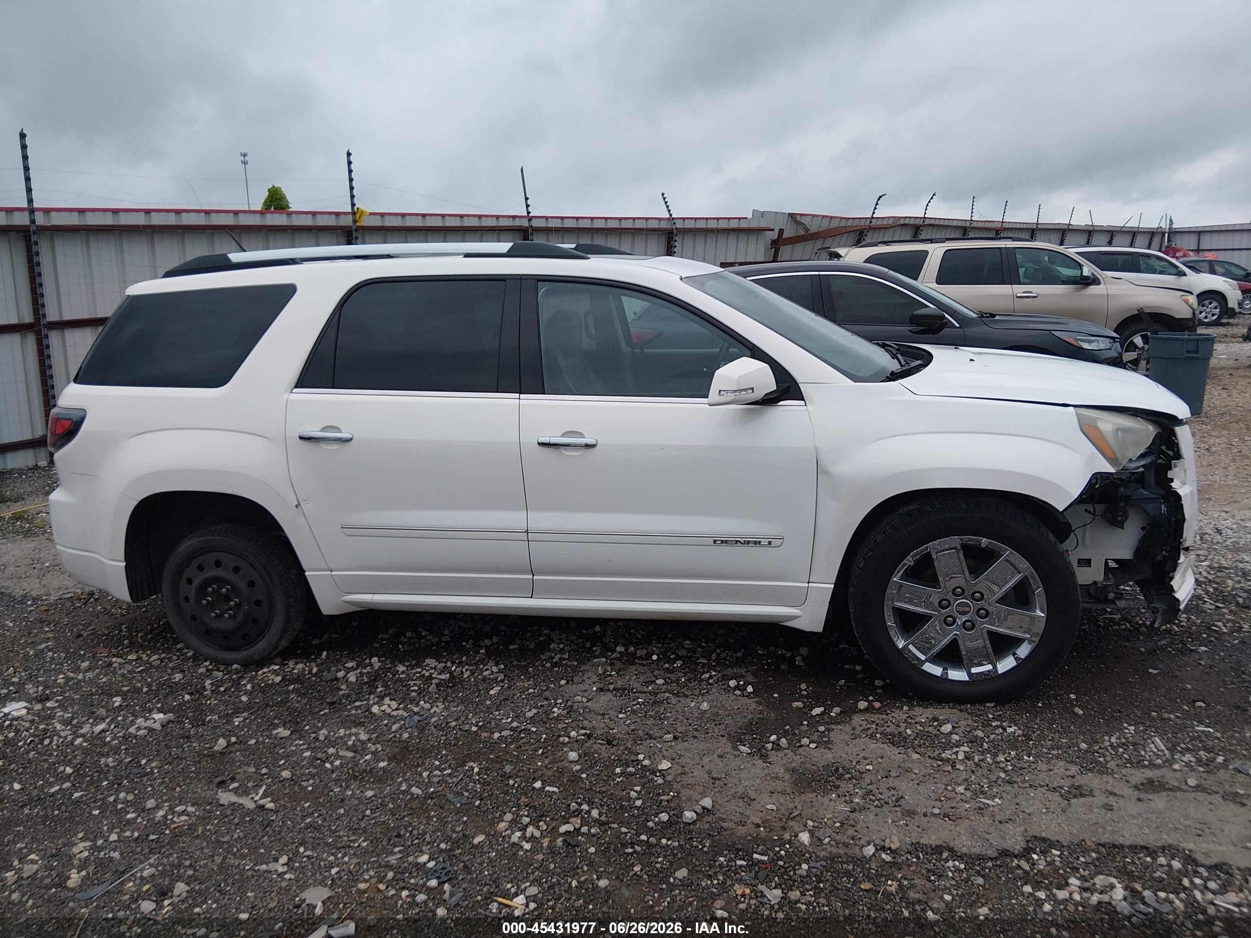 2013 Gmc Acadia Denali White vin: 1GKKRTKD4DJ144459