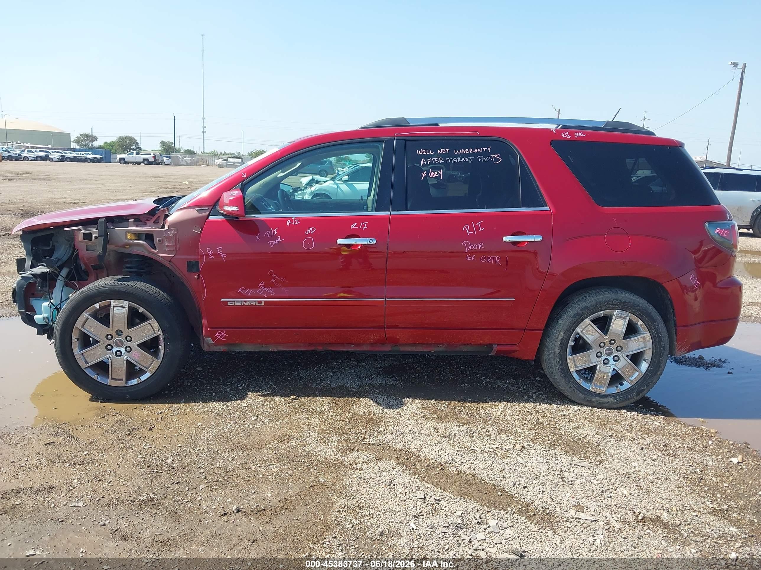 2013 Gmc Acadia Denali Burgundy vin: 1GKKRTKD4DJ208273