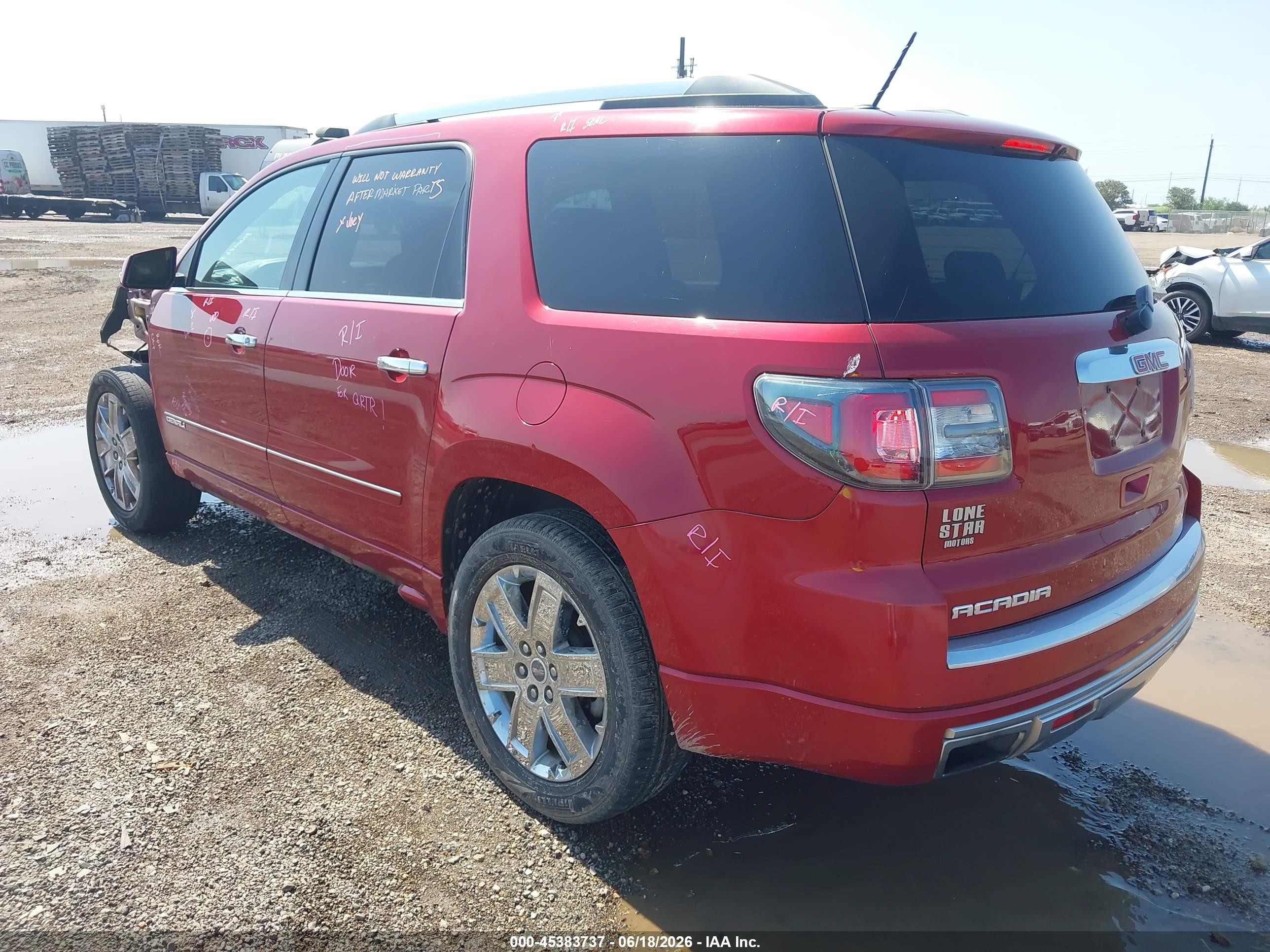 2013 Gmc Acadia Denali Burgundy vin: 1GKKRTKD4DJ208273
