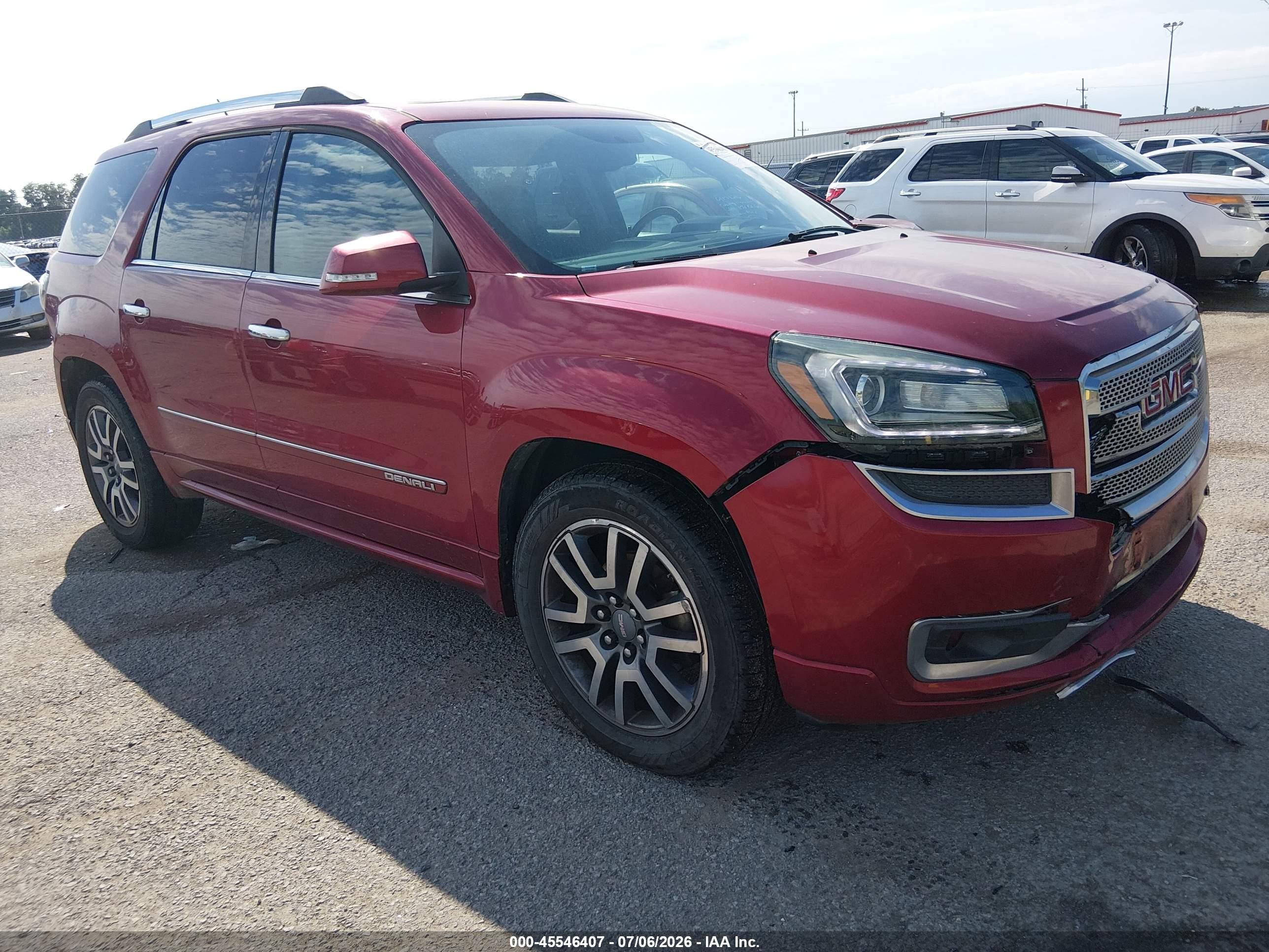2013 Gmc Acadia Denali Red vin: 1GKKRTKD4DJ267209