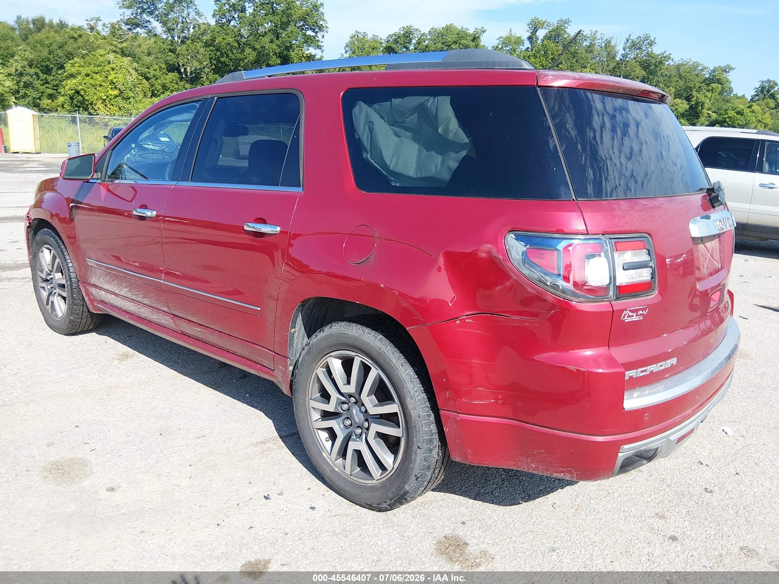 2013 Gmc Acadia Denali Красный vin: 1GKKRTKD4DJ267209