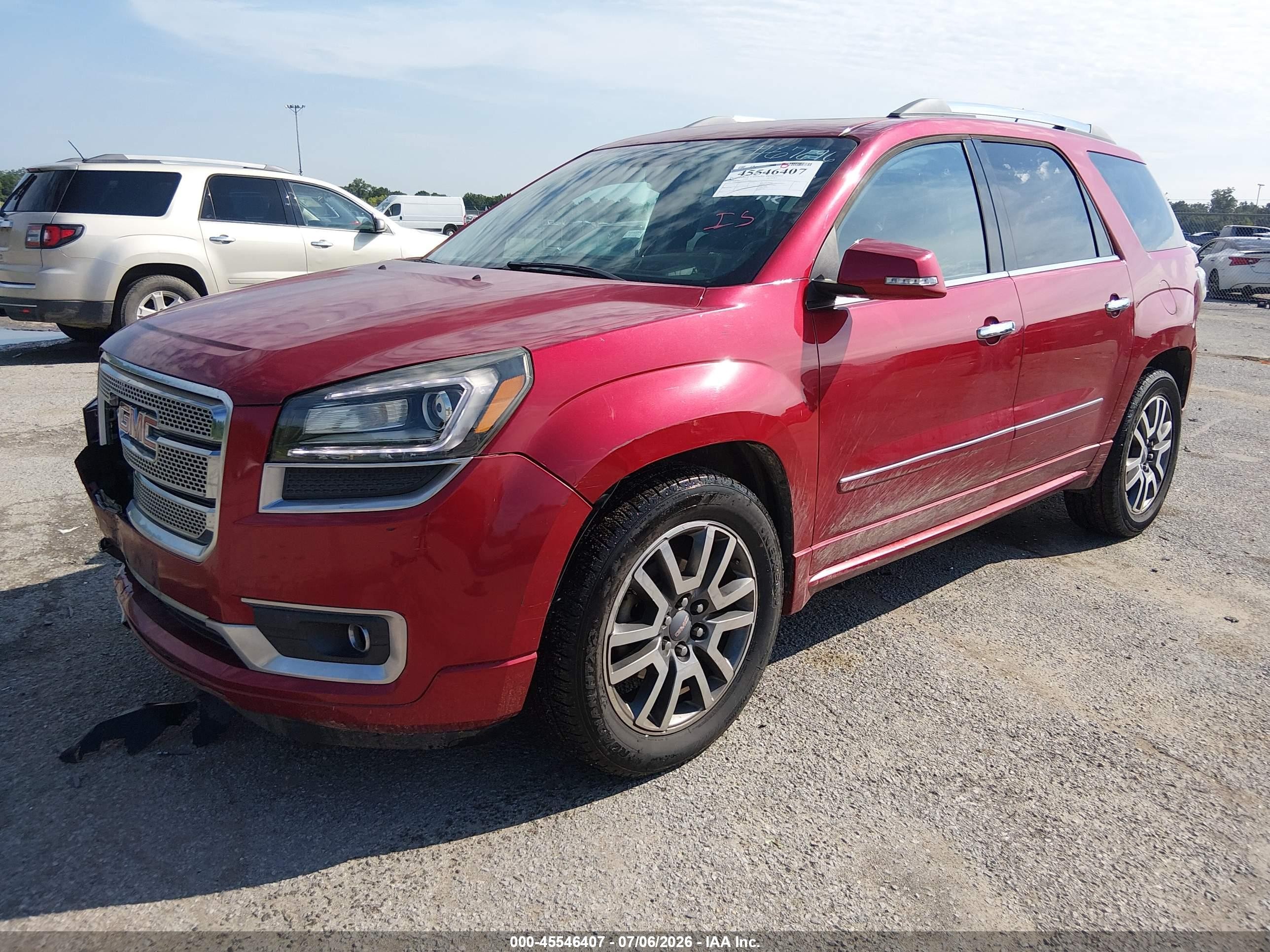 2013 Gmc Acadia Denali Красный vin: 1GKKRTKD4DJ267209