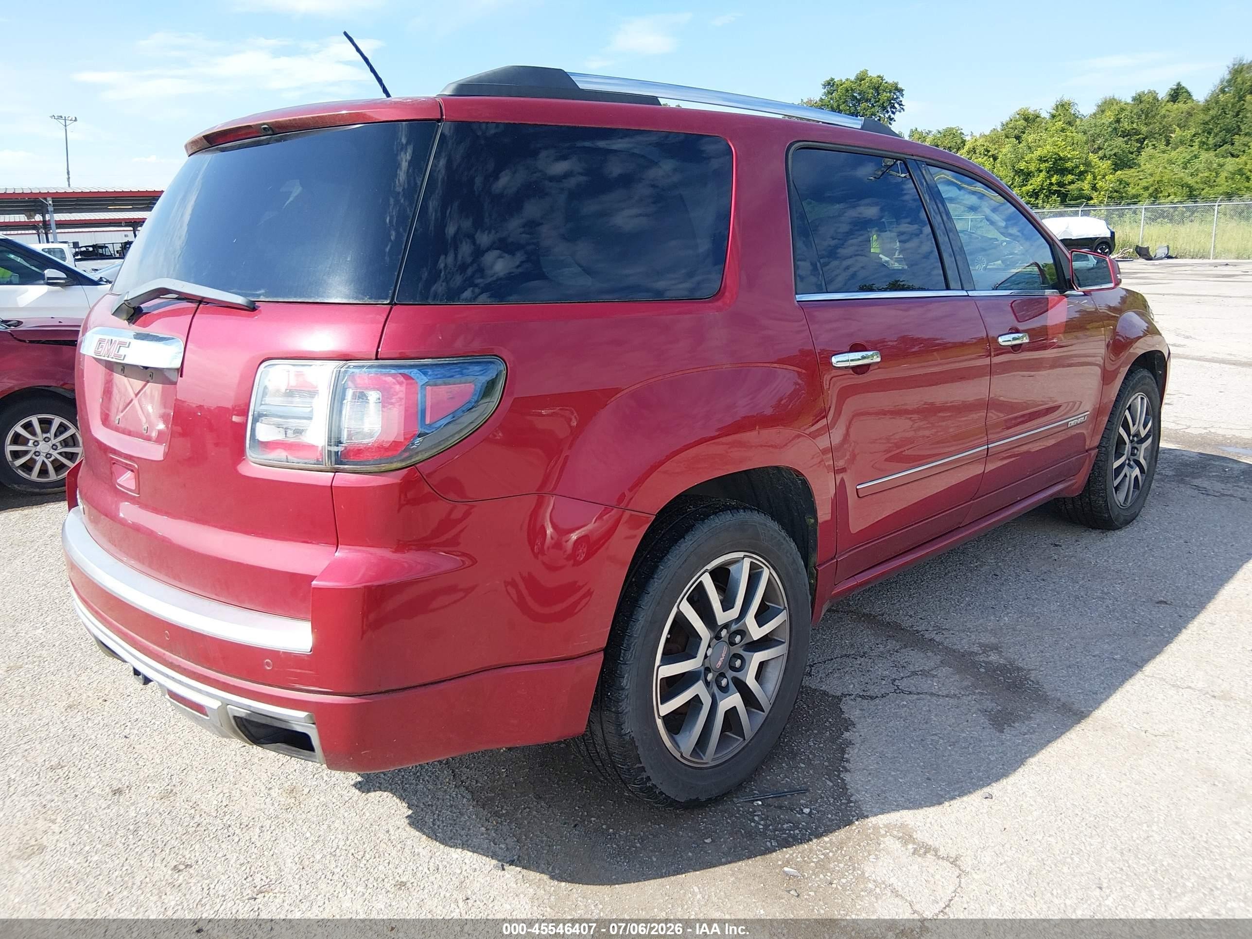2013 Gmc Acadia Denali Красный vin: 1GKKRTKD4DJ267209