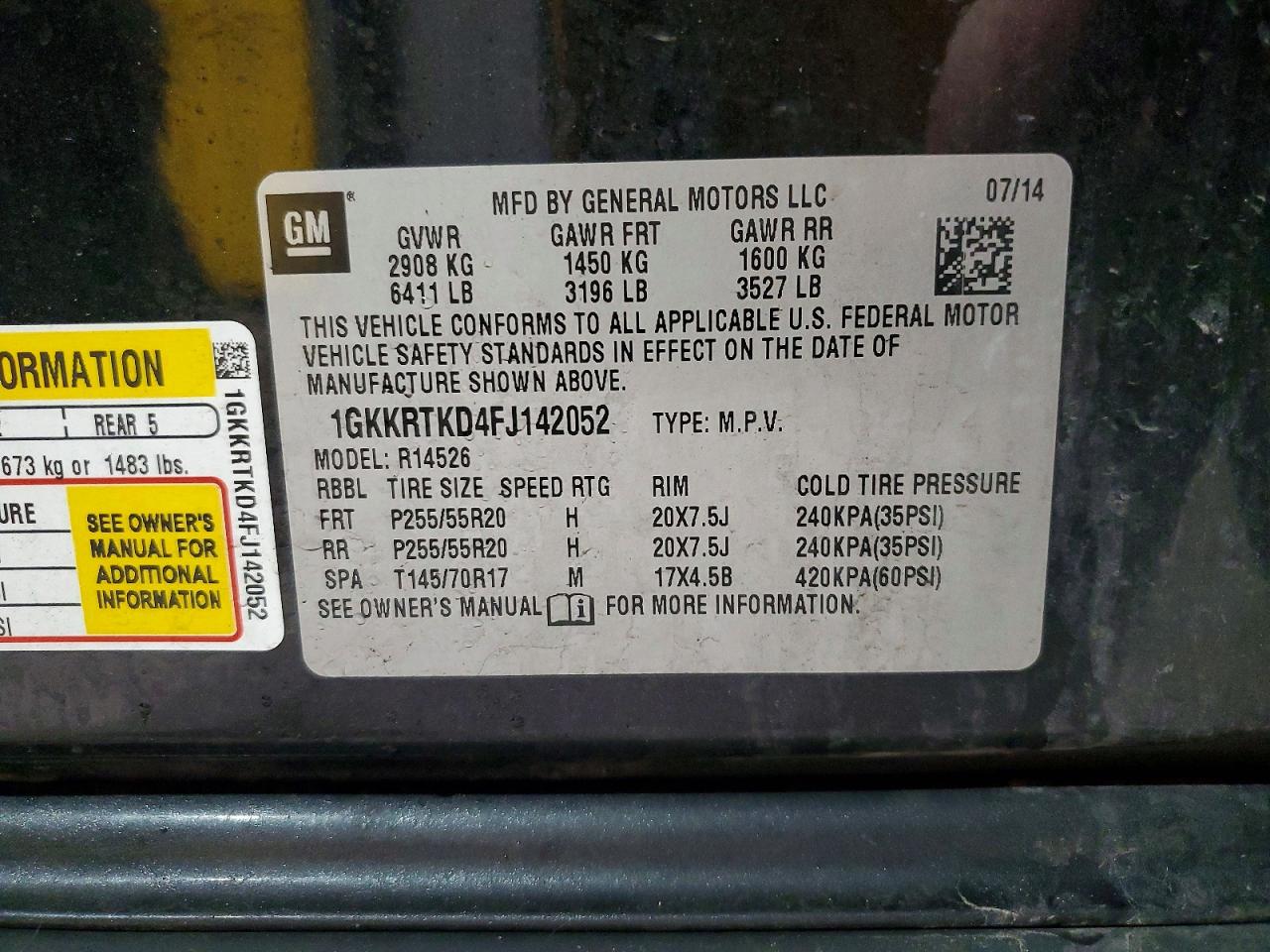 2015 Gmc Acadia Denali Серый vin: 1GKKRTKD4FJ142052