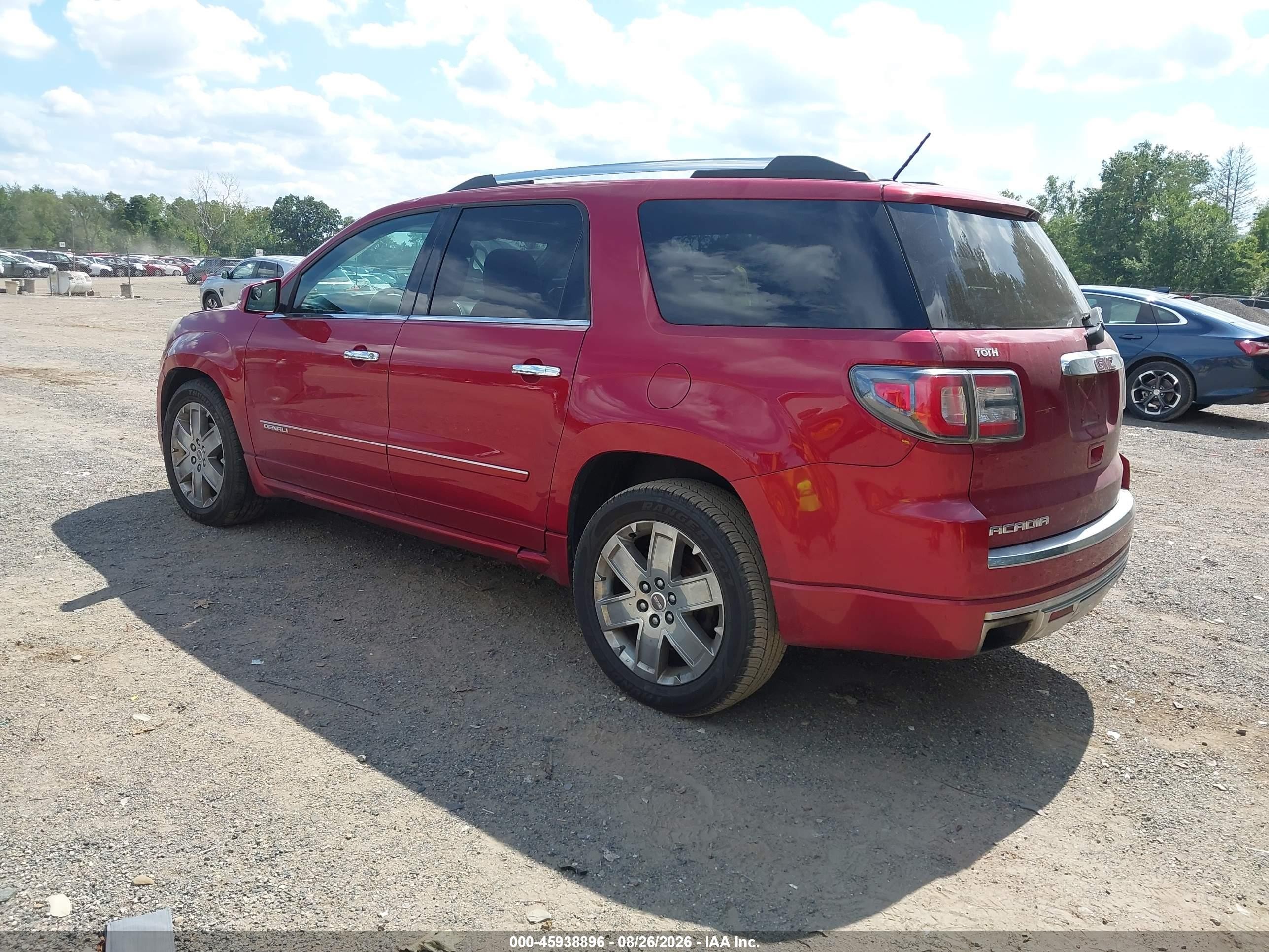 2013 Gmc Acadia Denali Red vin: 1GKKRTKD5DJ187921