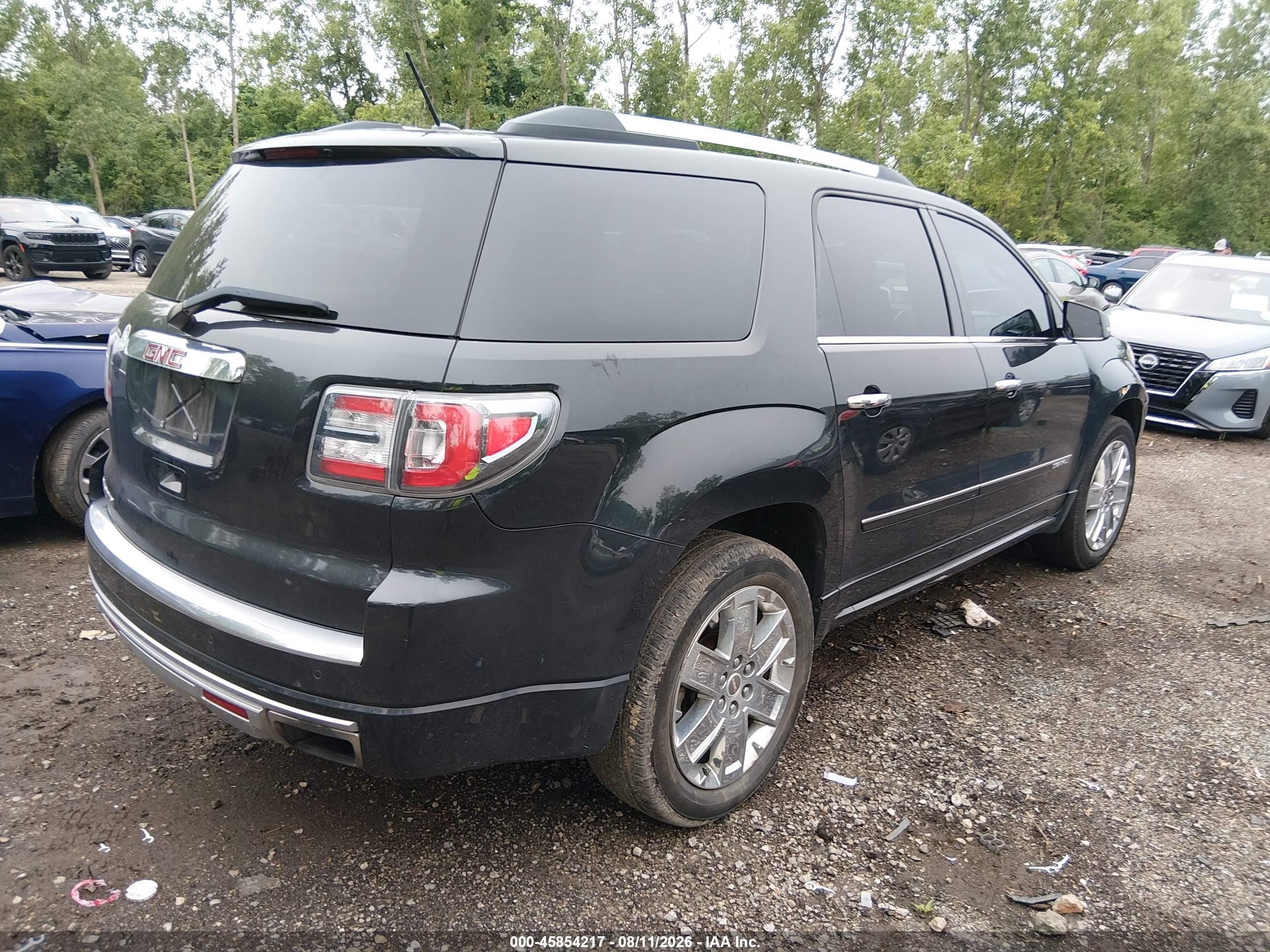 2014 Gmc Acadia Denali Black vin: 1GKKRTKD6EJ327542