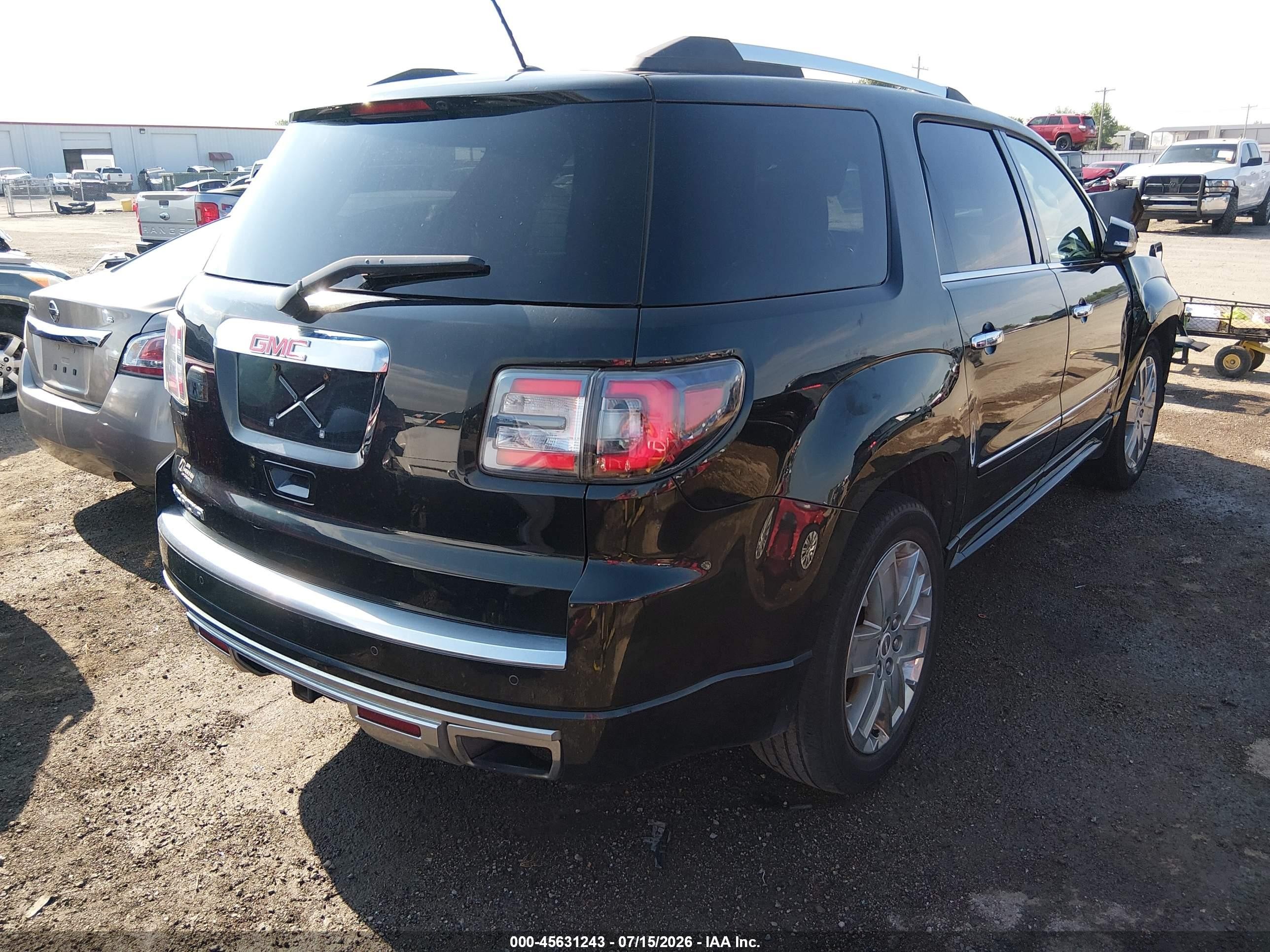 2014 Gmc Acadia Denali Black vin: 1GKKRTKD6EJ351551