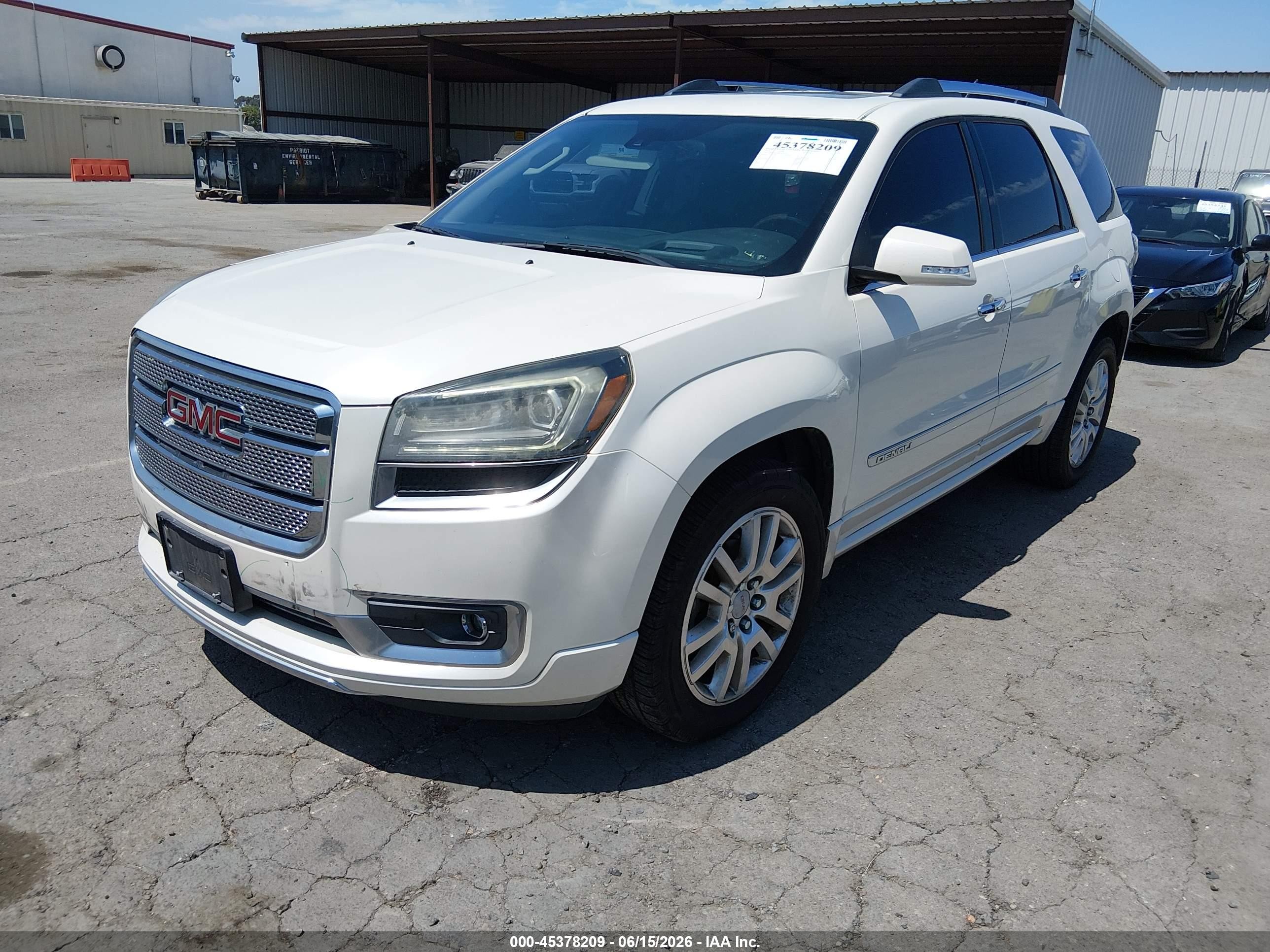 2015 Gmc Acadia Denali White vin: 1GKKRTKD6FJ249779
