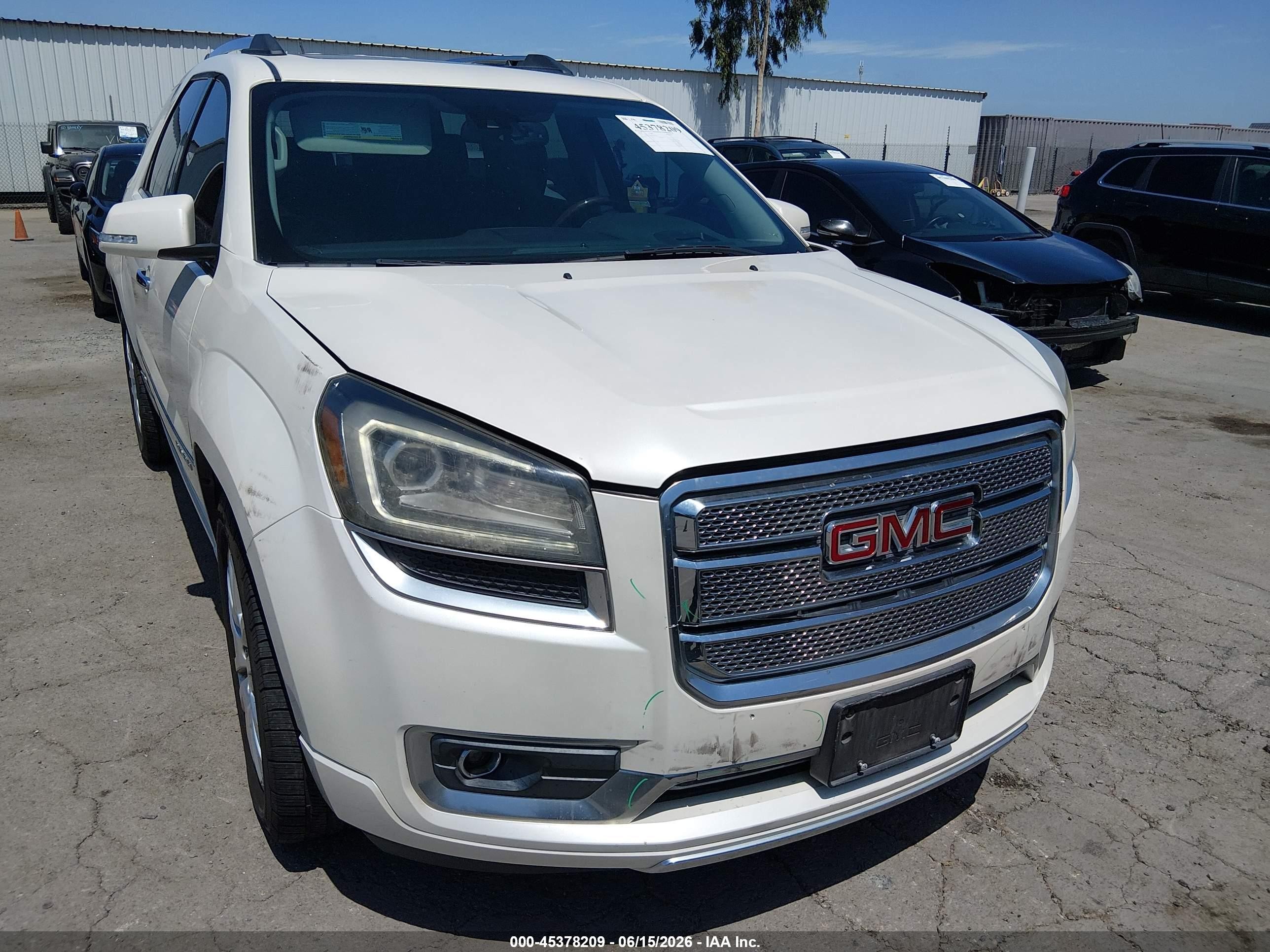 2015 Gmc Acadia Denali White vin: 1GKKRTKD6FJ249779