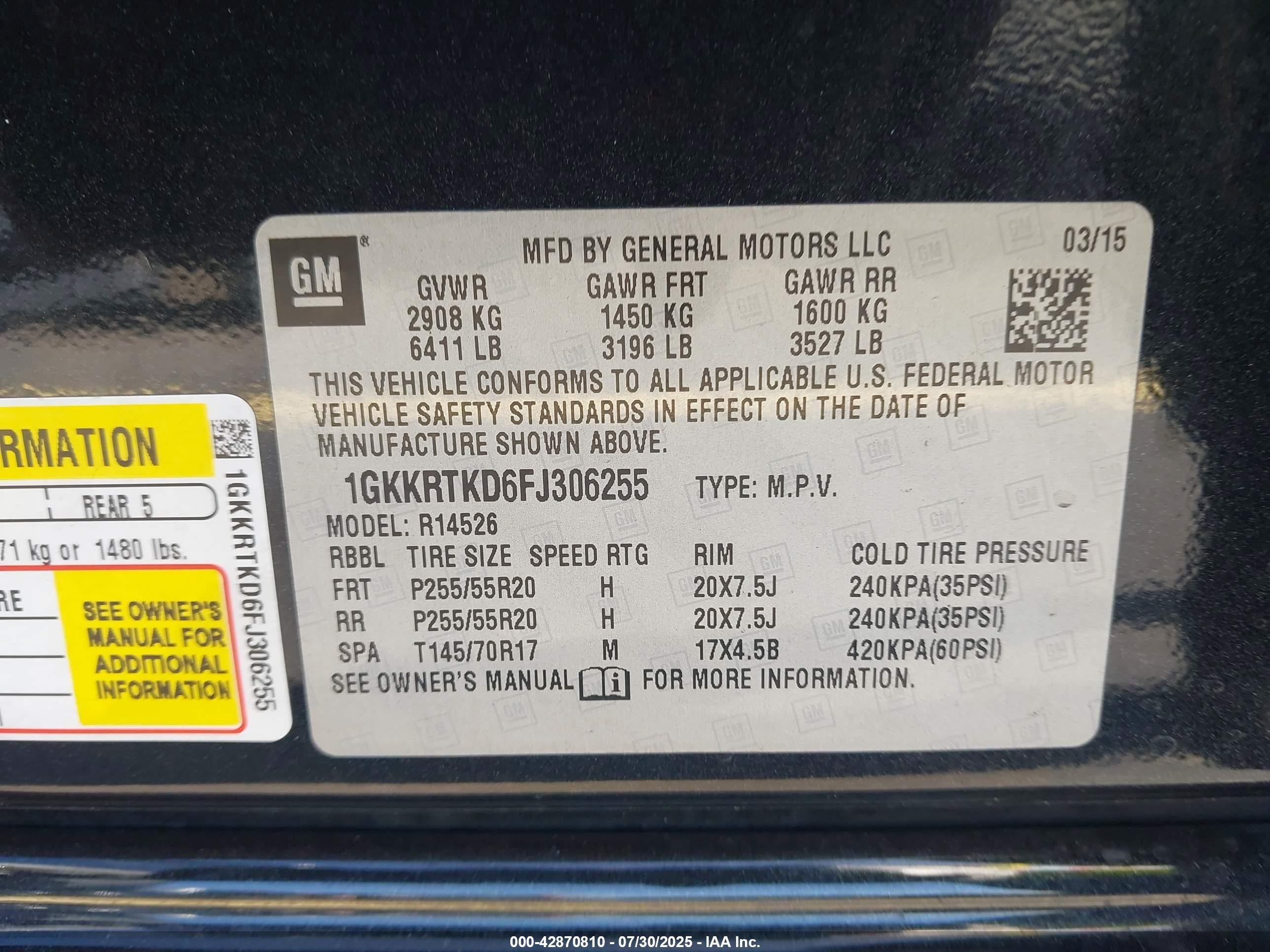 2015 Gmc Acadia Denali Черный vin: 1GKKRTKD6FJ306255