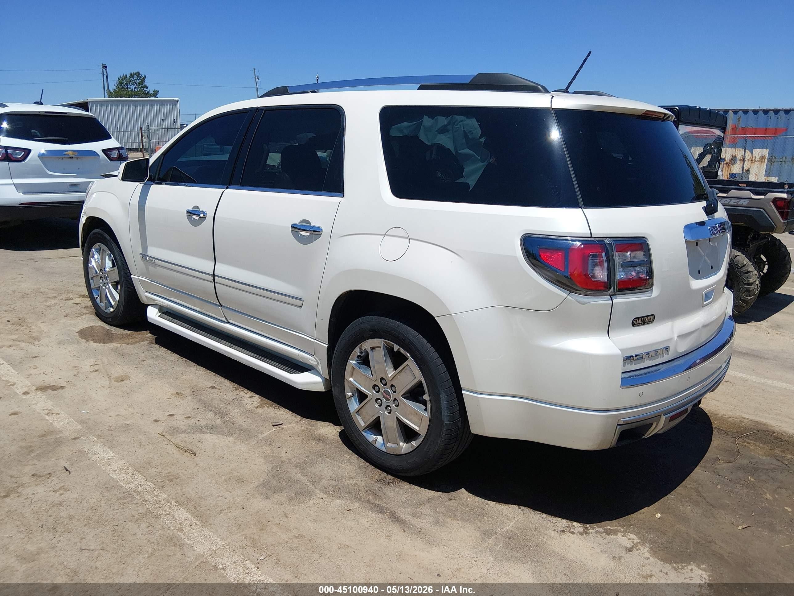 2013 Gmc Acadia Denali White vin: 1GKKRTKD7DJ161756