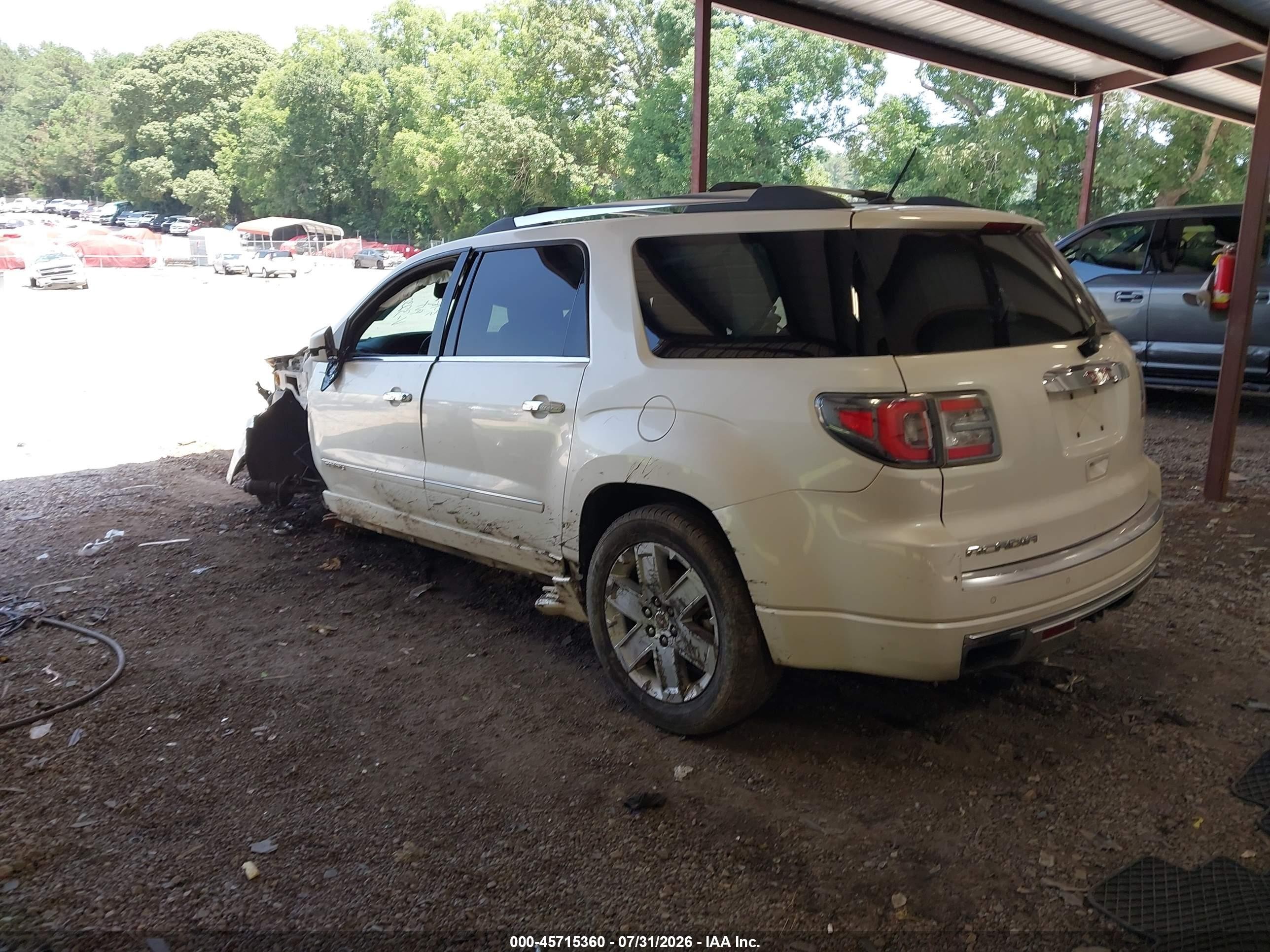 2013 Gmc Acadia Denali White vin: 1GKKRTKD7DJ173230