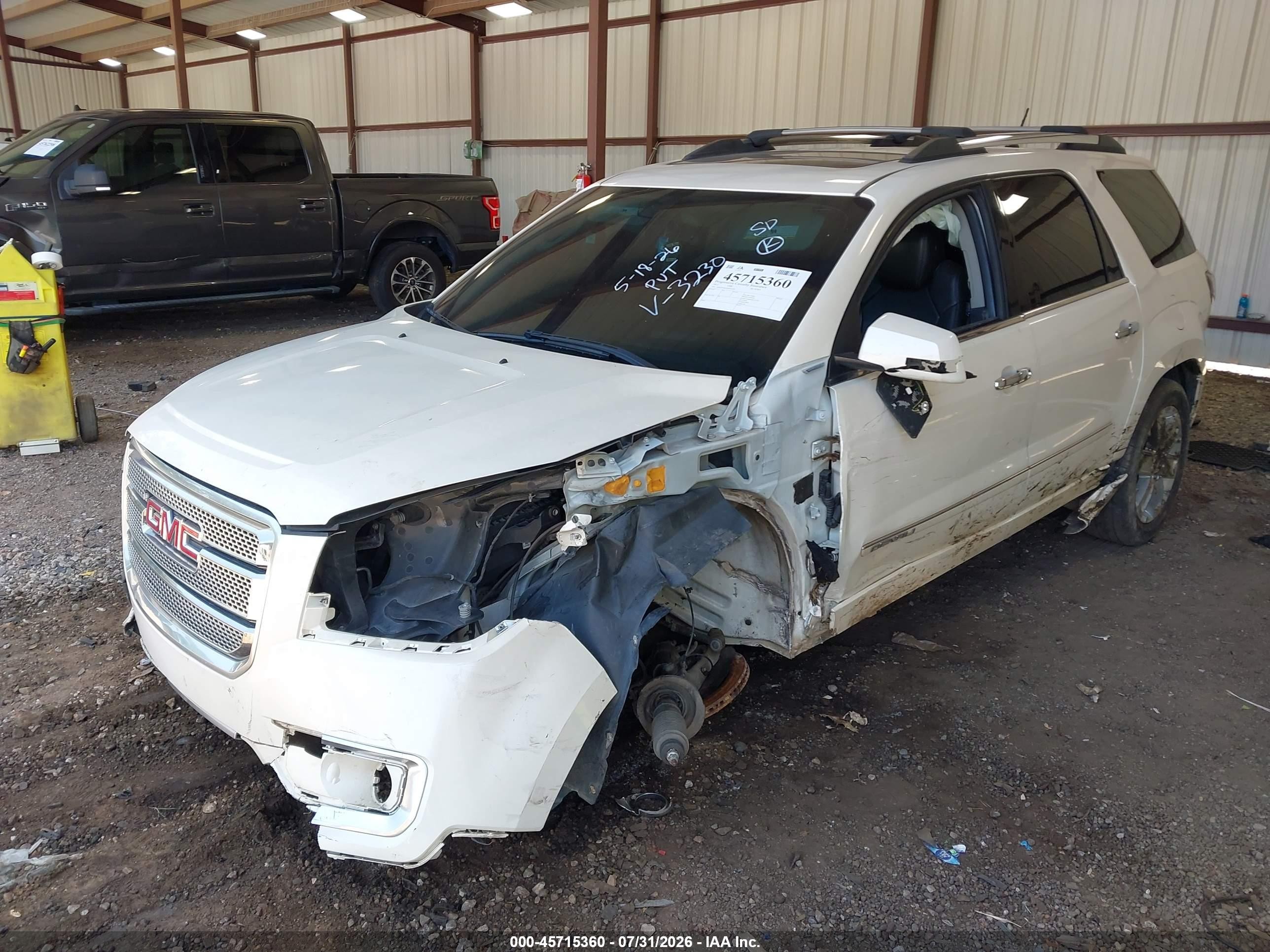 2013 Gmc Acadia Denali White vin: 1GKKRTKD7DJ173230