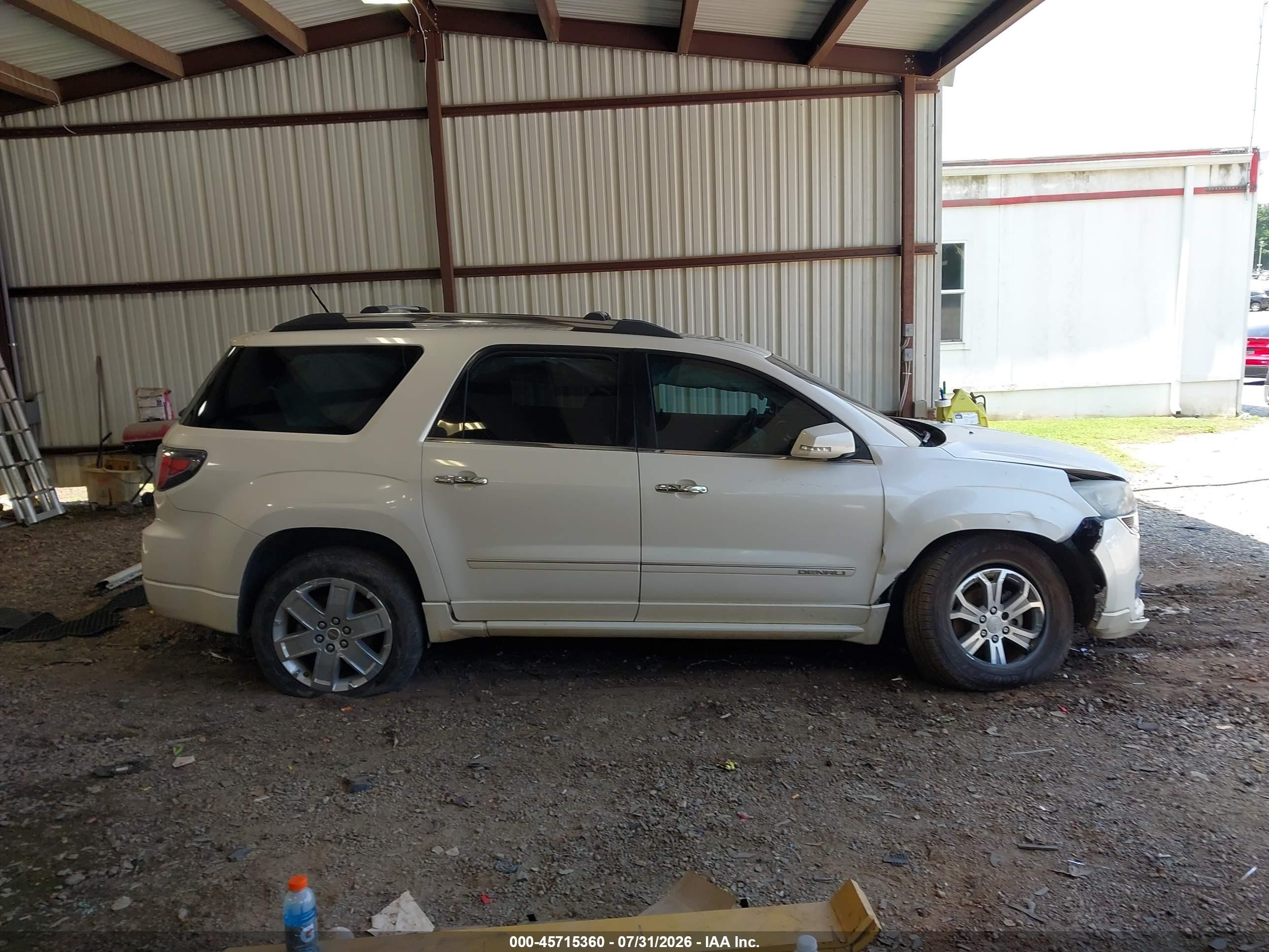 2013 Gmc Acadia Denali White vin: 1GKKRTKD7DJ173230