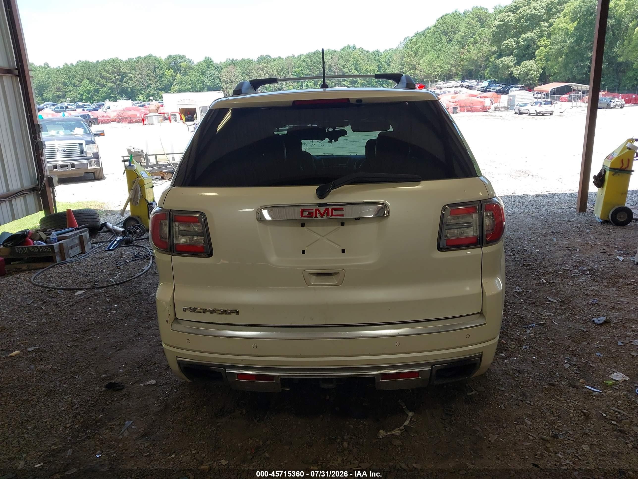 2013 Gmc Acadia Denali White vin: 1GKKRTKD7DJ173230