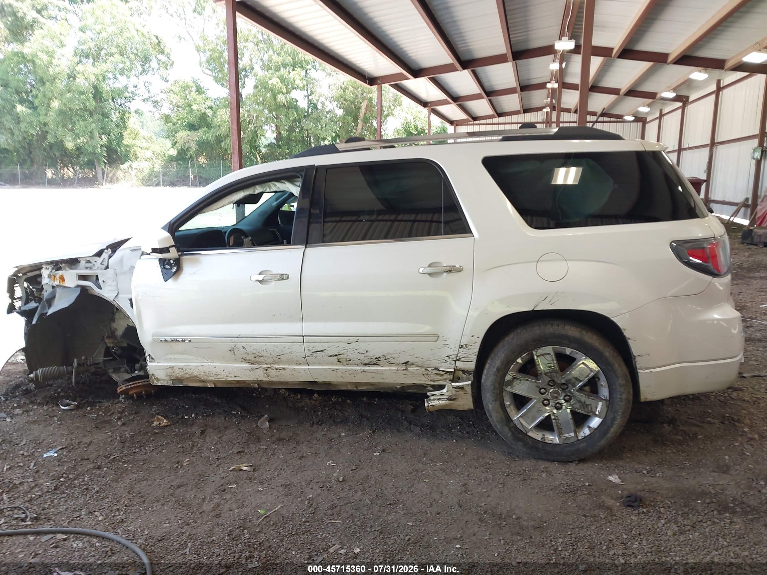 2013 Gmc Acadia Denali White vin: 1GKKRTKD7DJ173230