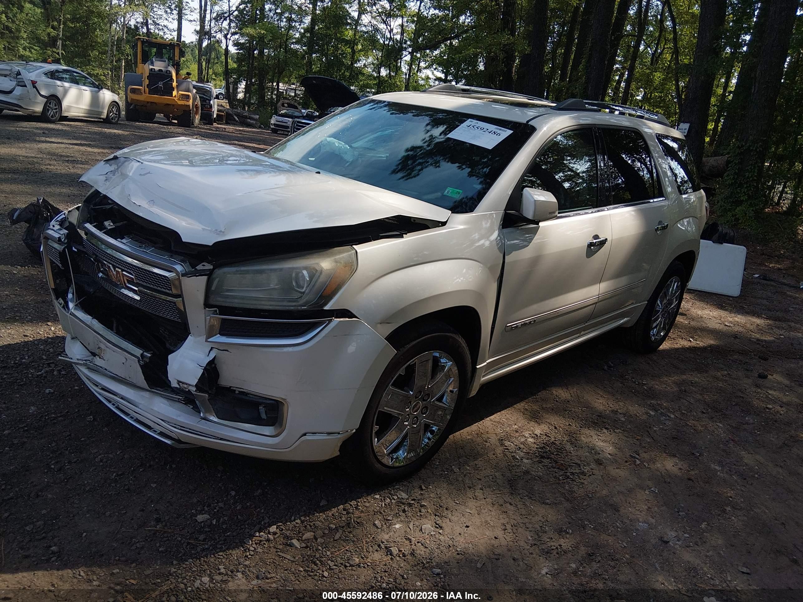 2013 Gmc Acadia Denali White vin: 1GKKRTKD7DJ229196