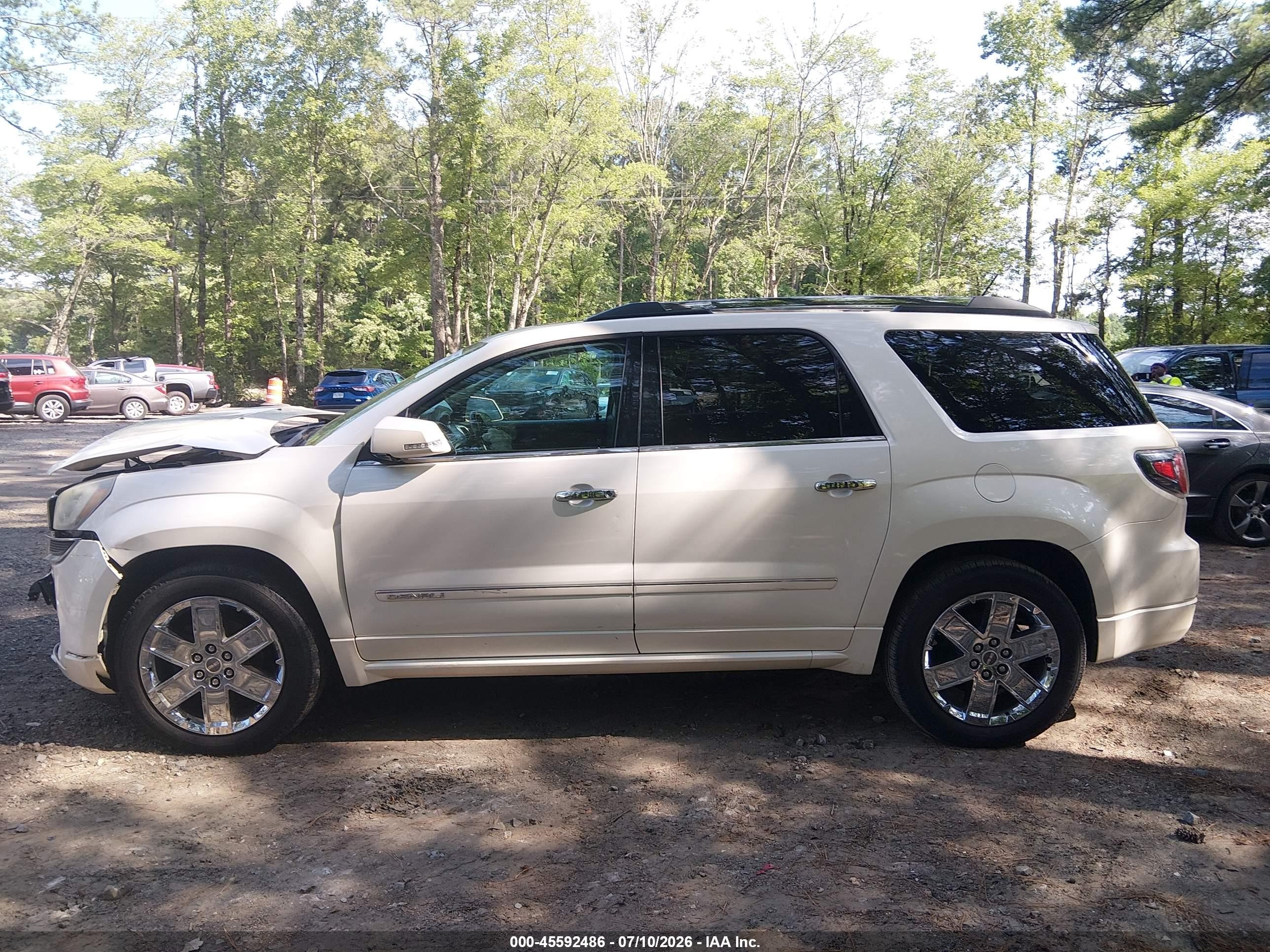 2013 Gmc Acadia Denali White vin: 1GKKRTKD7DJ229196