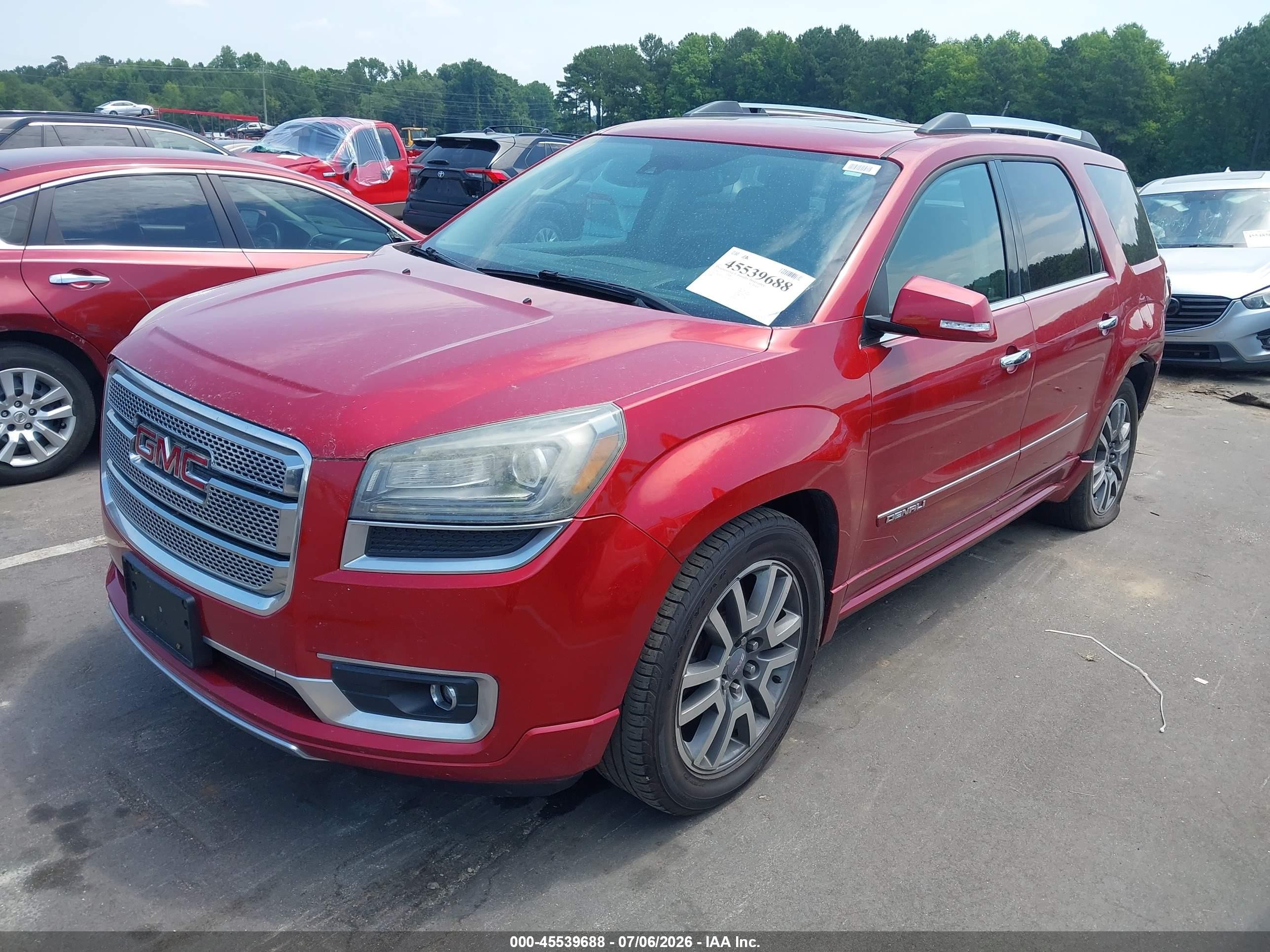 2014 Gmc Acadia Denali Бордовый vin: 1GKKRTKD7EJ148930