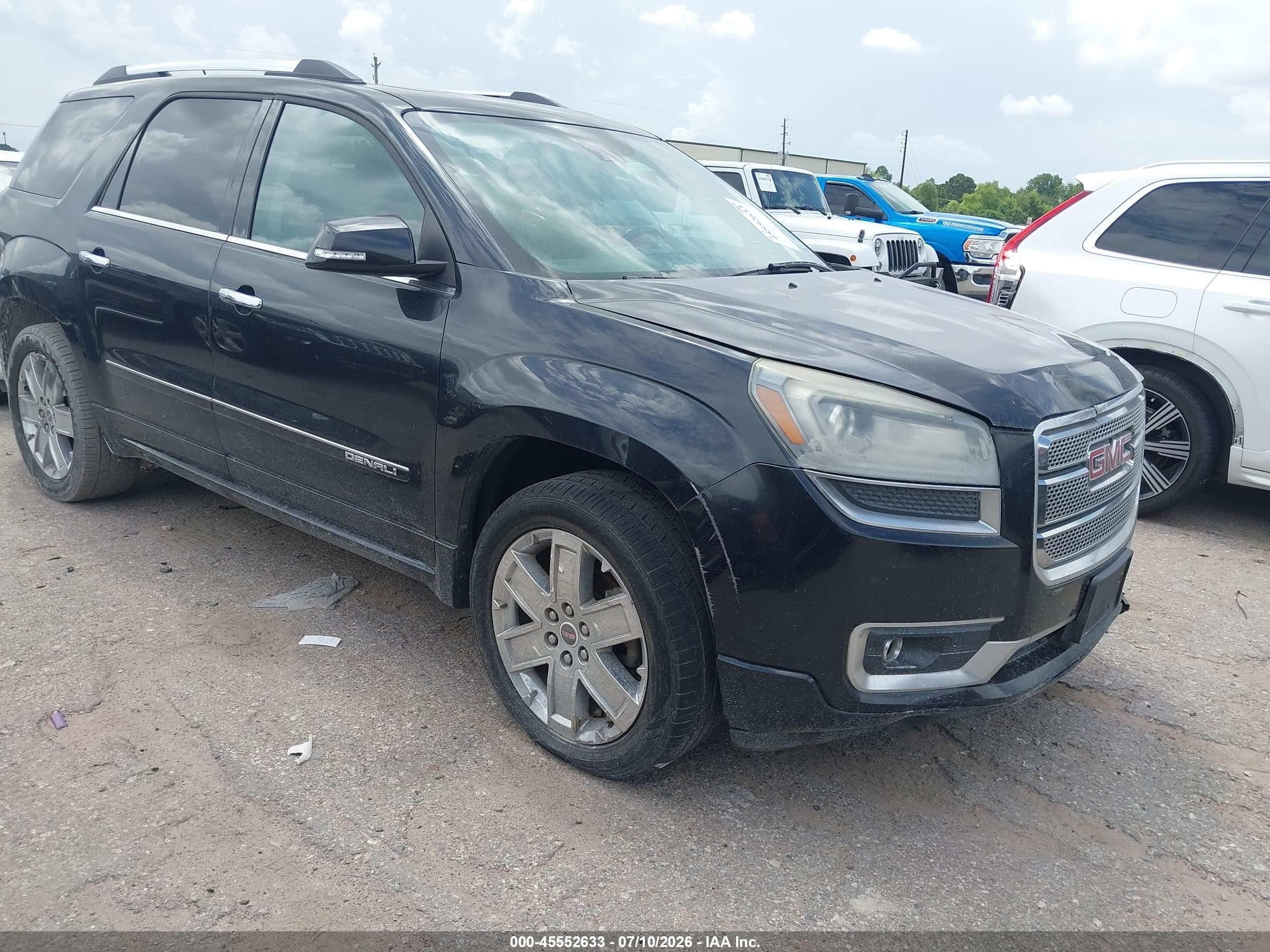 2014 Gmc Acadia Denali Черный vin: 1GKKRTKD7EJ305517