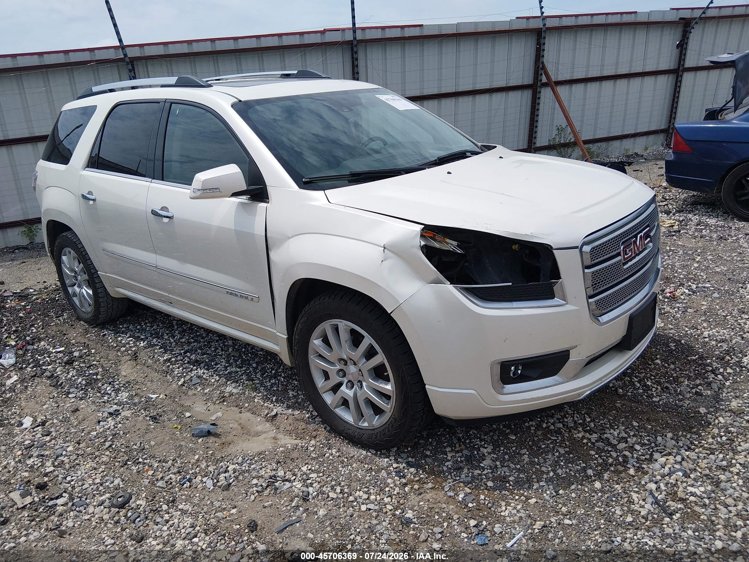 2015 Gmc Acadia Denali White vin: 1GKKRTKD7FJ305664