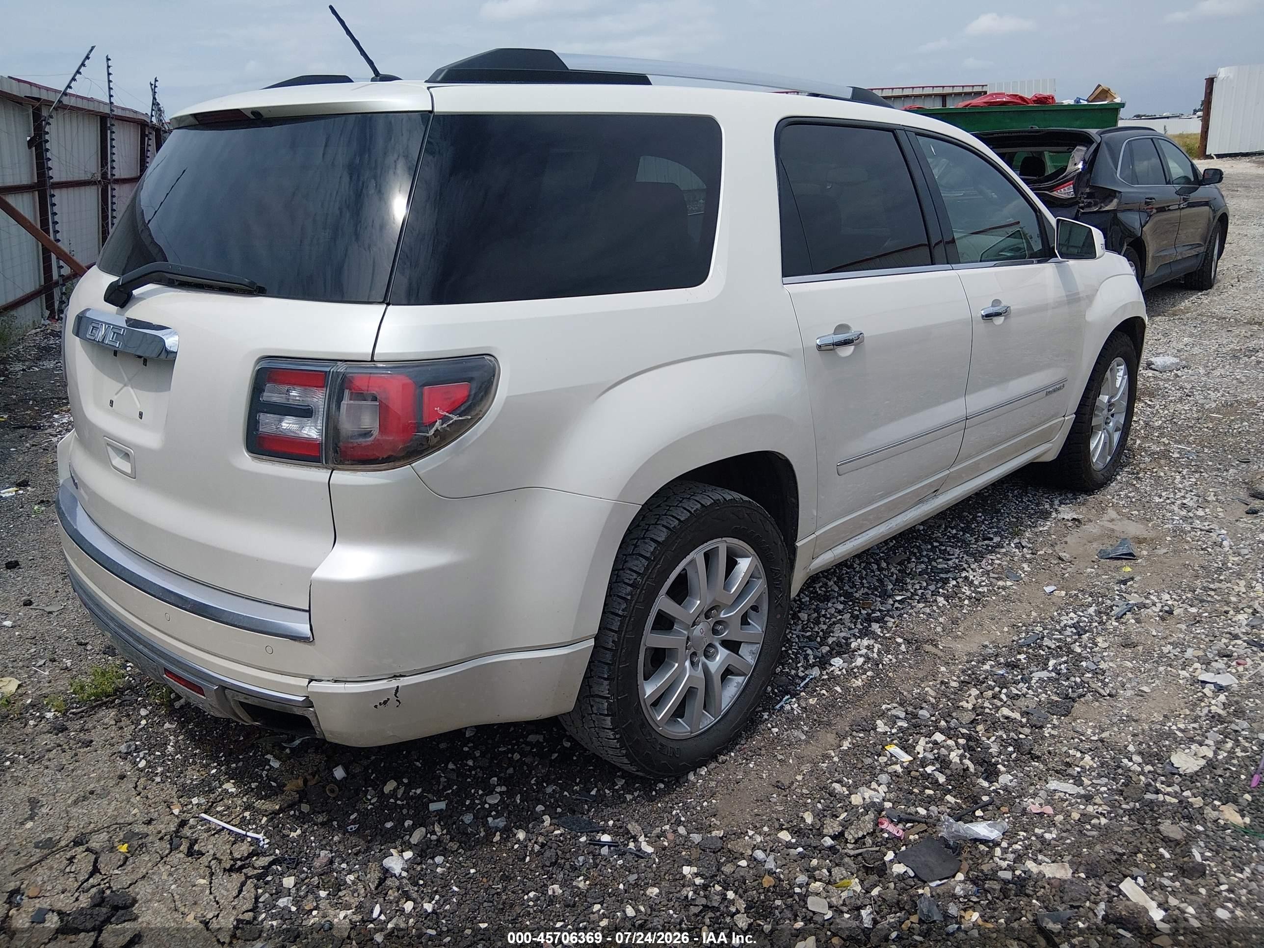 2015 Gmc Acadia Denali White vin: 1GKKRTKD7FJ305664