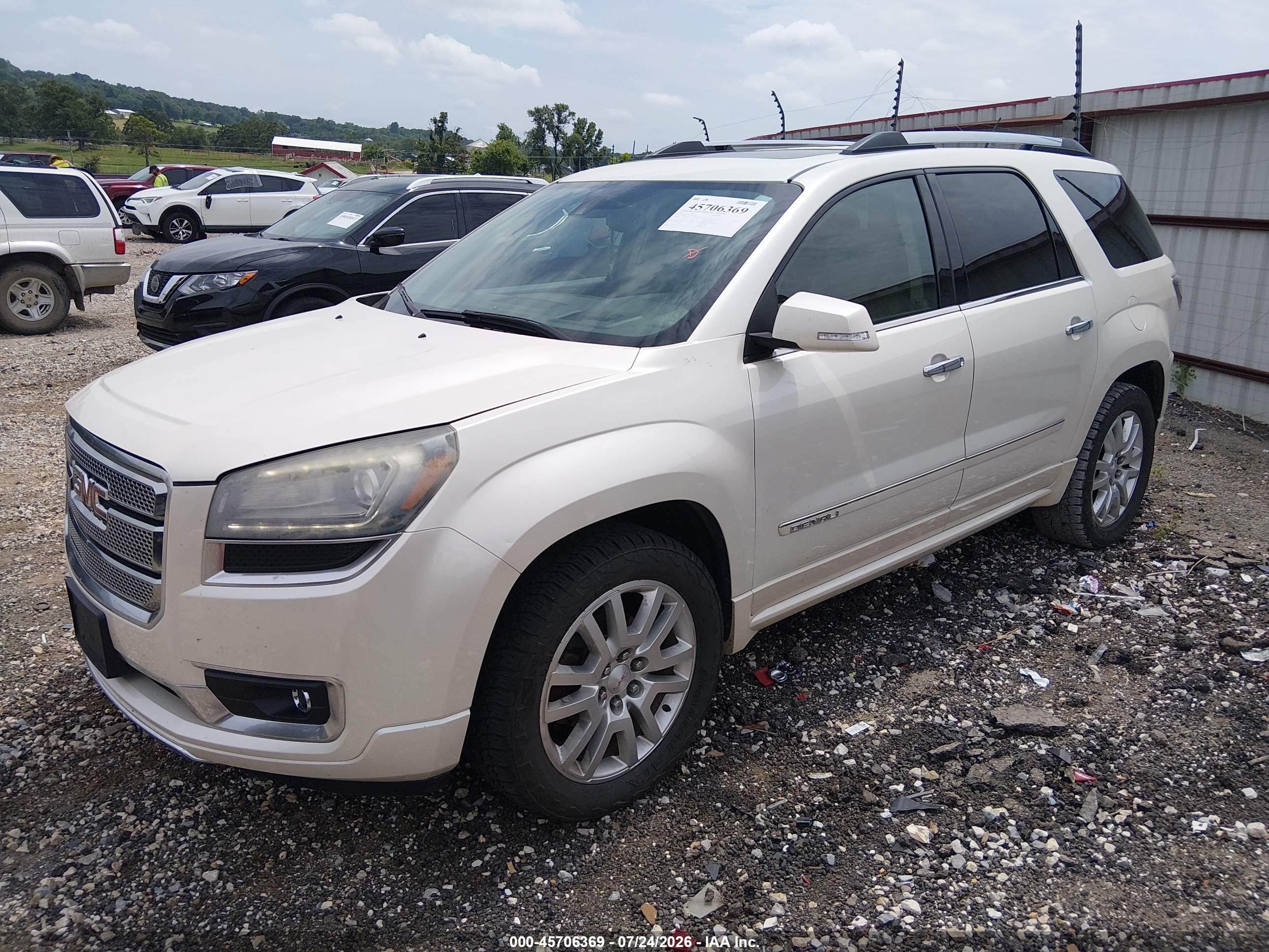 2015 Gmc Acadia Denali White vin: 1GKKRTKD7FJ305664