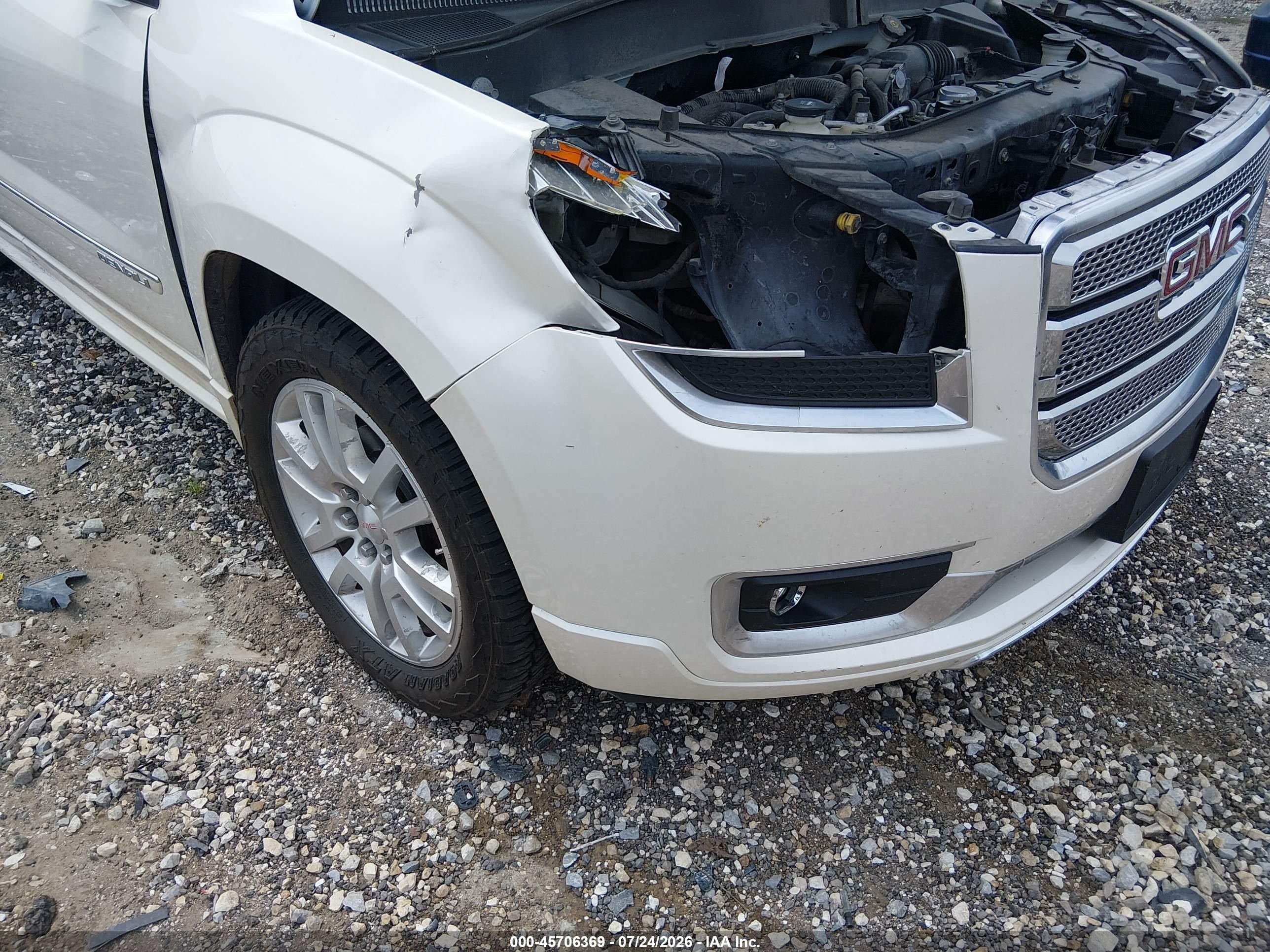 2015 Gmc Acadia Denali White vin: 1GKKRTKD7FJ305664
