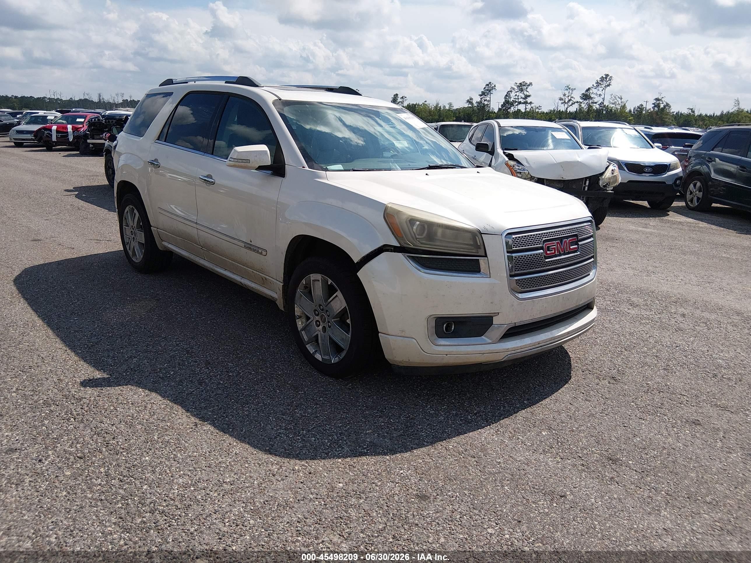 2013 Gmc Acadia Denali White vin: 1GKKRTKD8DJ182423