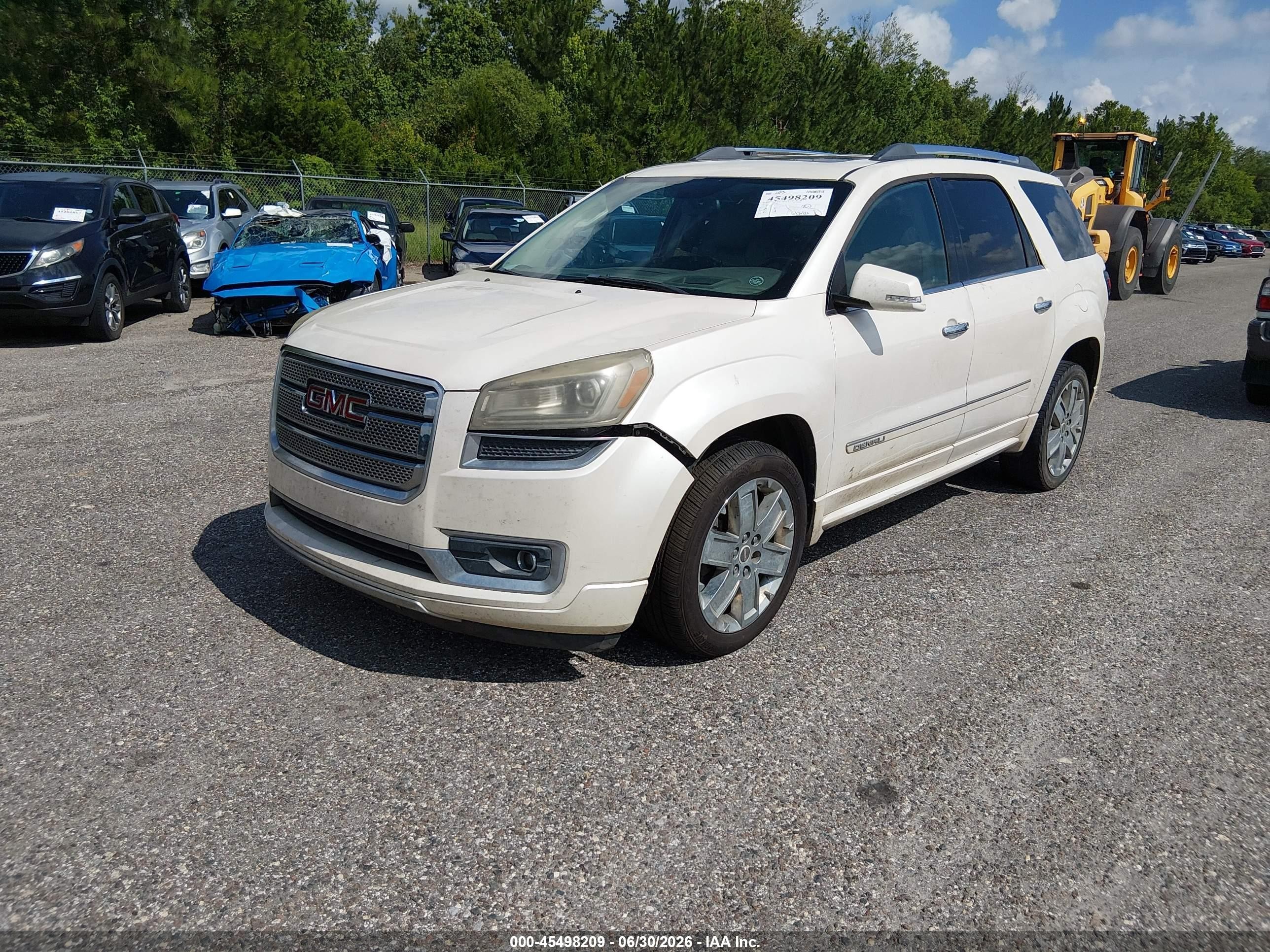 2013 Gmc Acadia Denali White vin: 1GKKRTKD8DJ182423