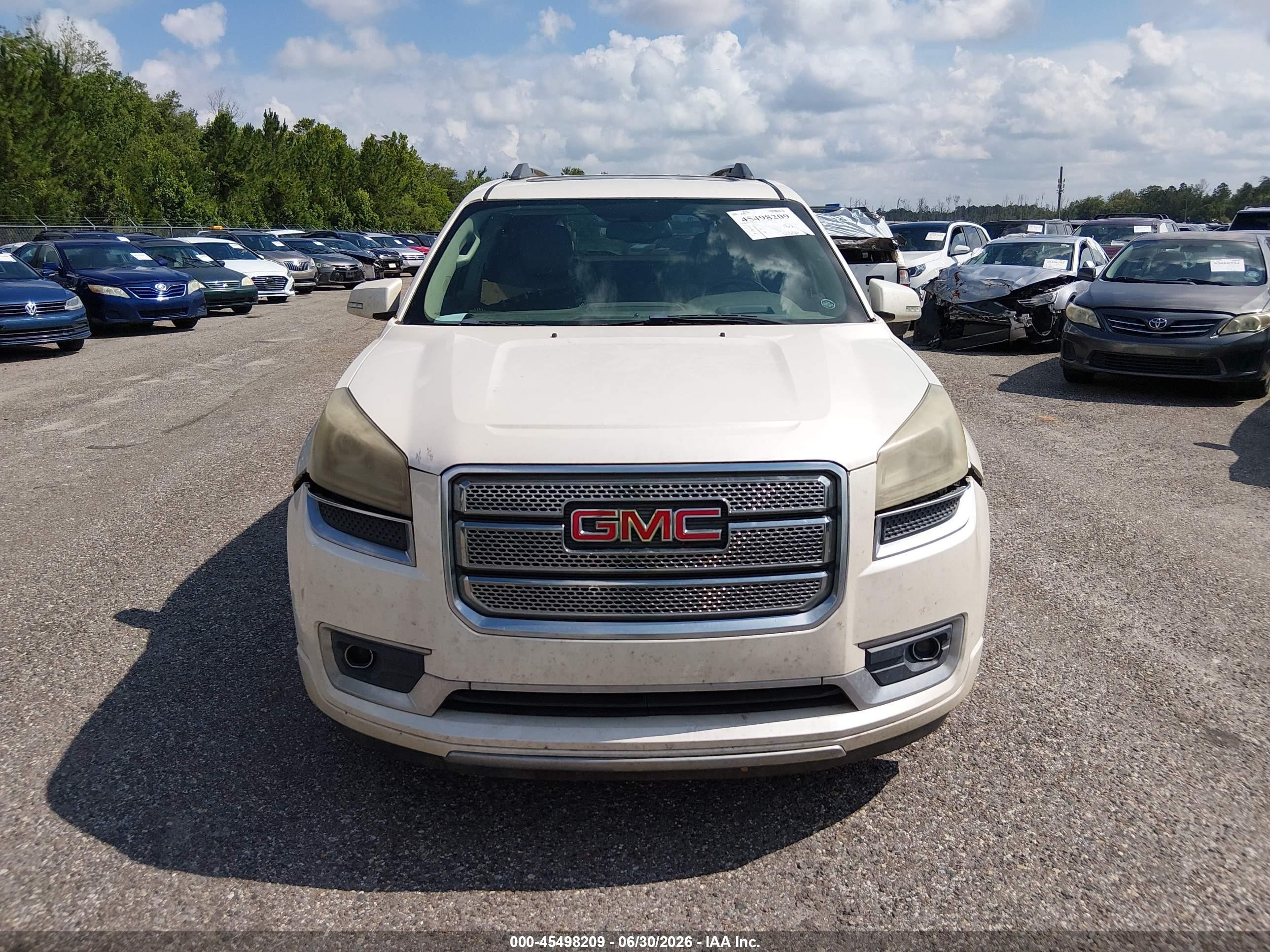 2013 Gmc Acadia Denali White vin: 1GKKRTKD8DJ182423
