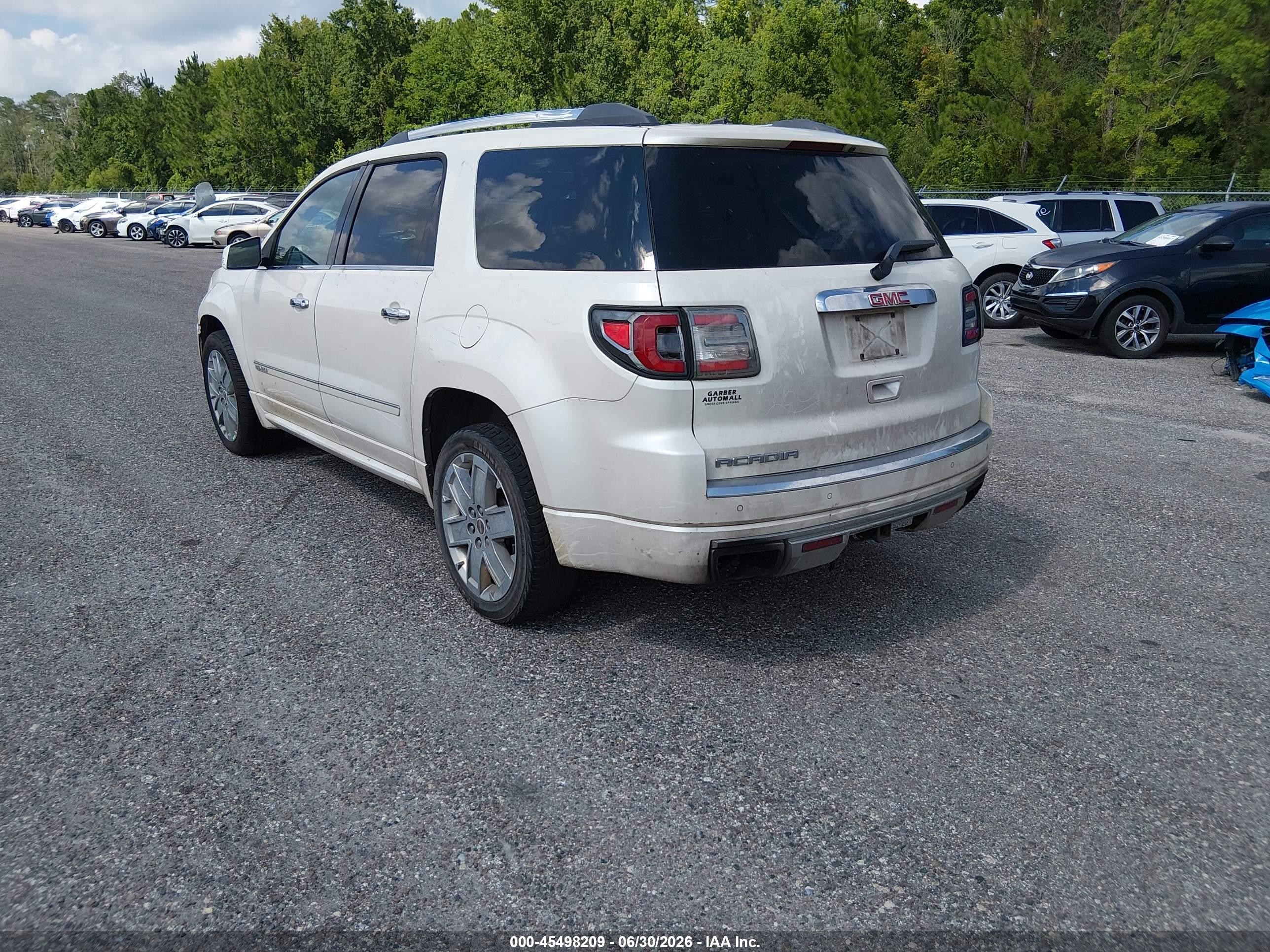 2013 Gmc Acadia Denali White vin: 1GKKRTKD8DJ182423