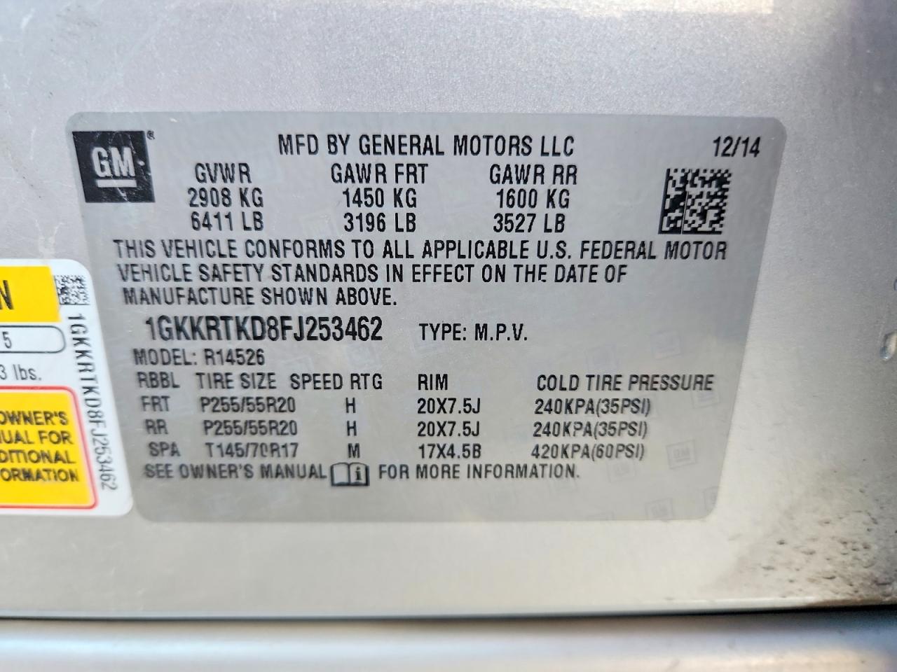 2015 Gmc Acadia Denali Серебряный vin: 1GKKRTKD8FJ253462