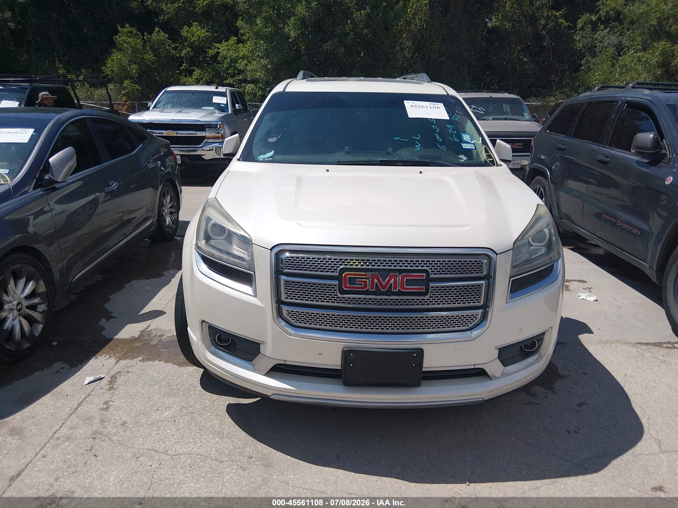 2013 Gmc Acadia Denali White vin: 1GKKRTKD9DJ159586