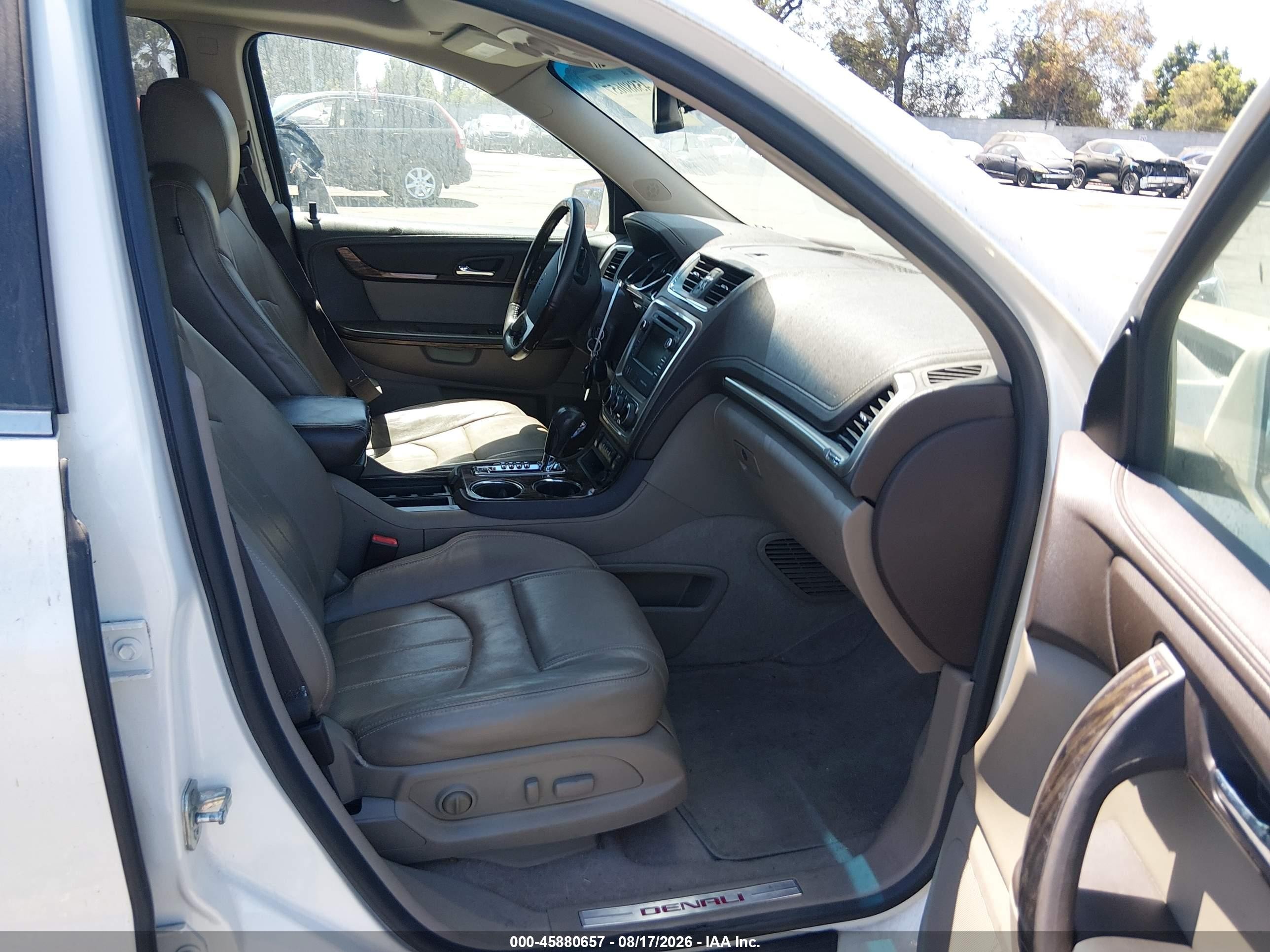 2013 Gmc Acadia Denali White vin: 1GKKRTKD9DJ229295