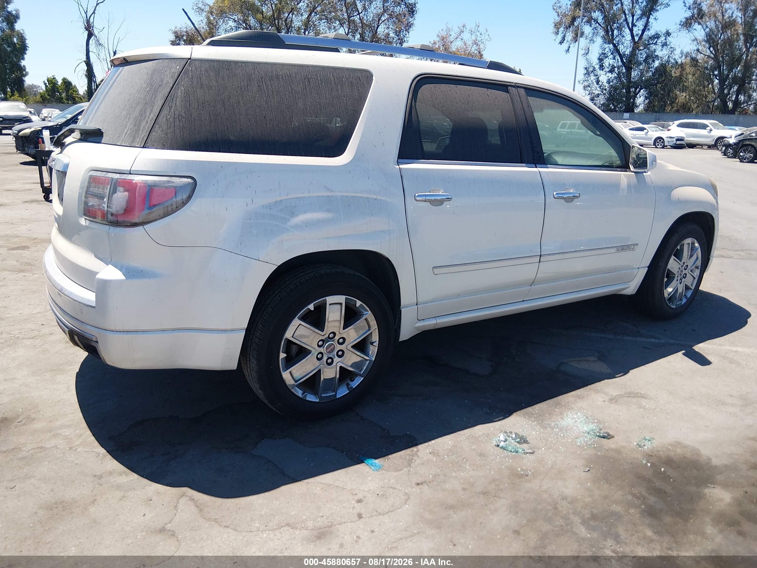 2013 Gmc Acadia Denali White vin: 1GKKRTKD9DJ229295
