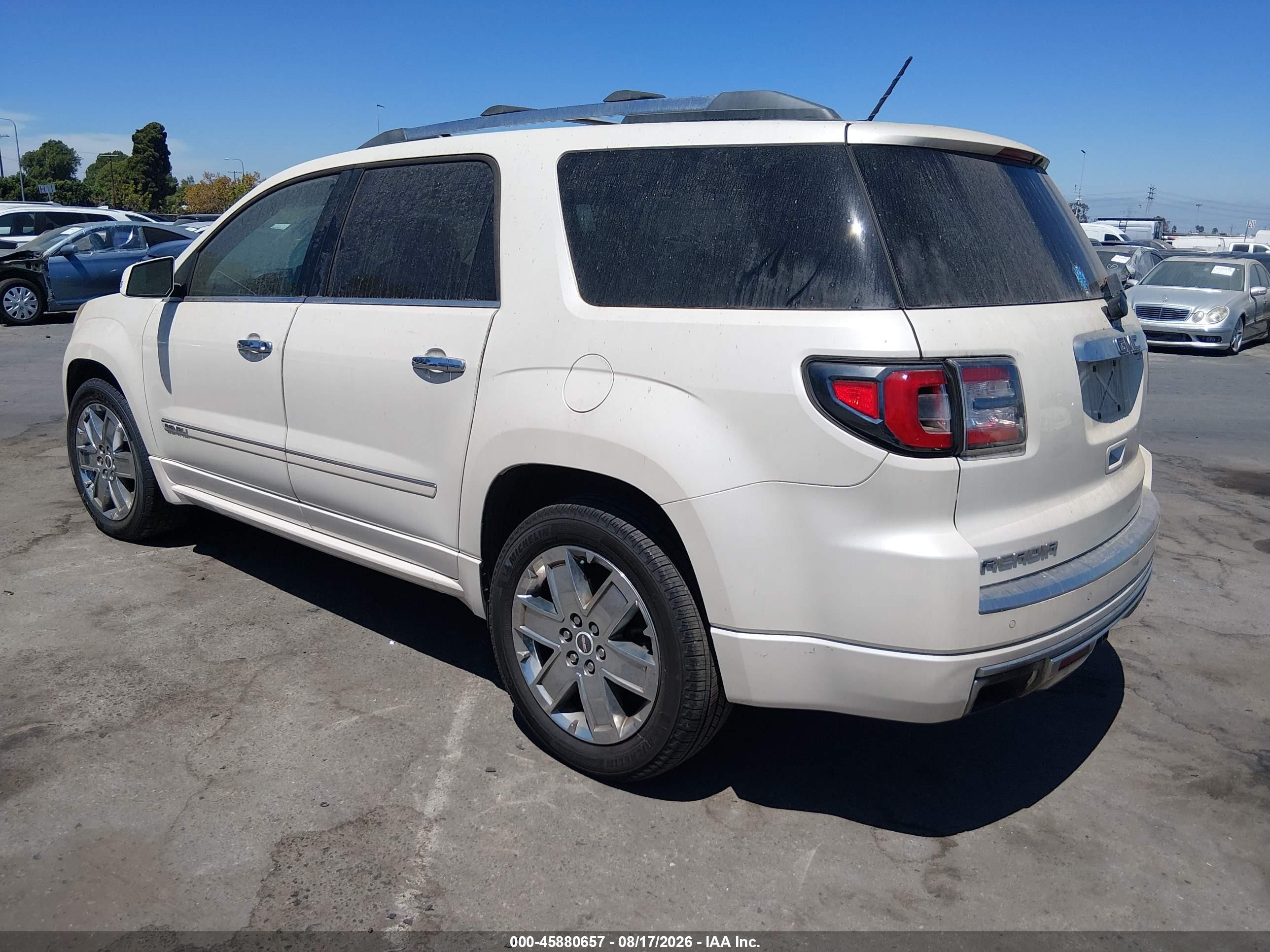 2013 Gmc Acadia Denali White vin: 1GKKRTKD9DJ229295