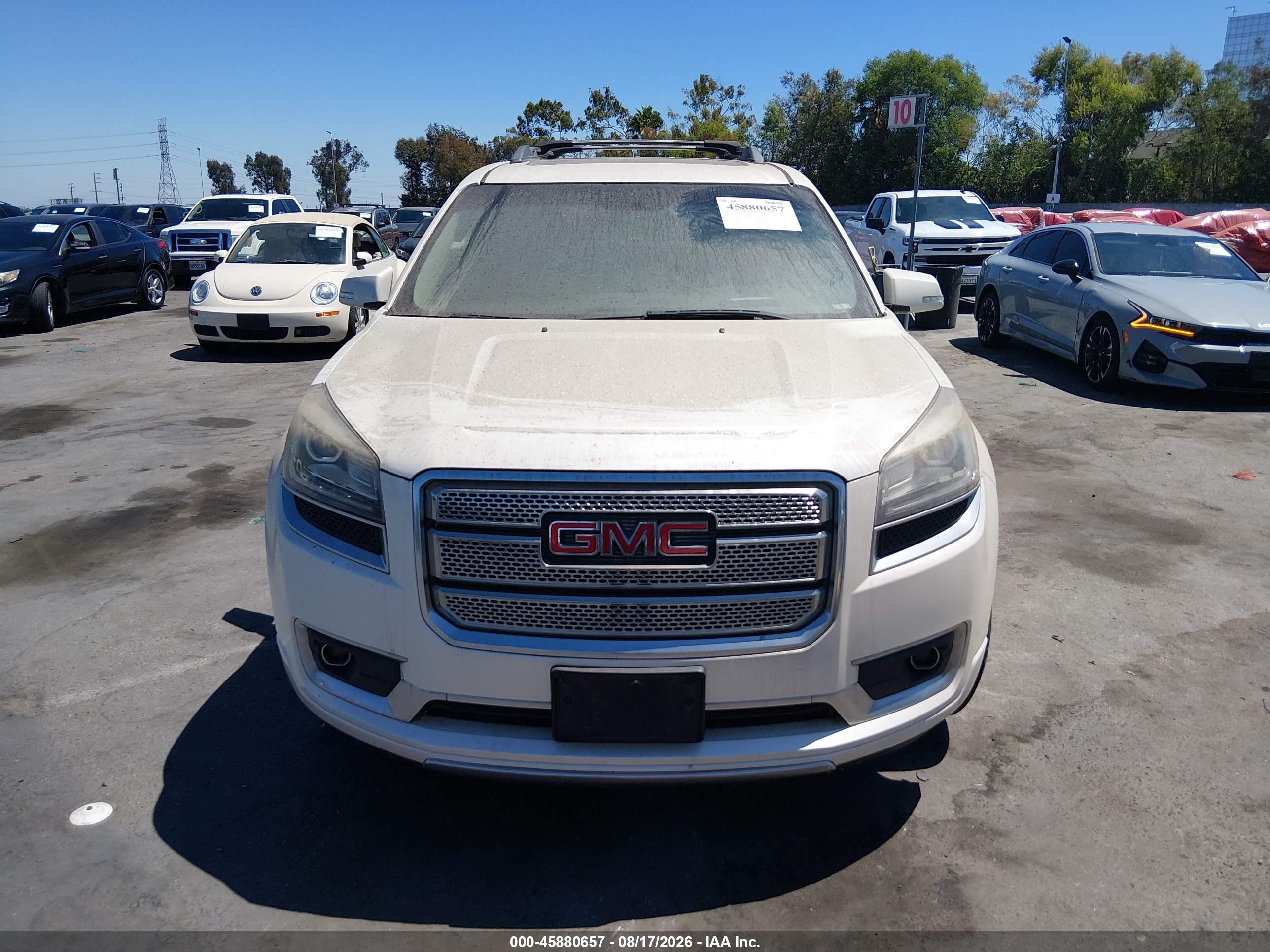 2013 Gmc Acadia Denali White vin: 1GKKRTKD9DJ229295