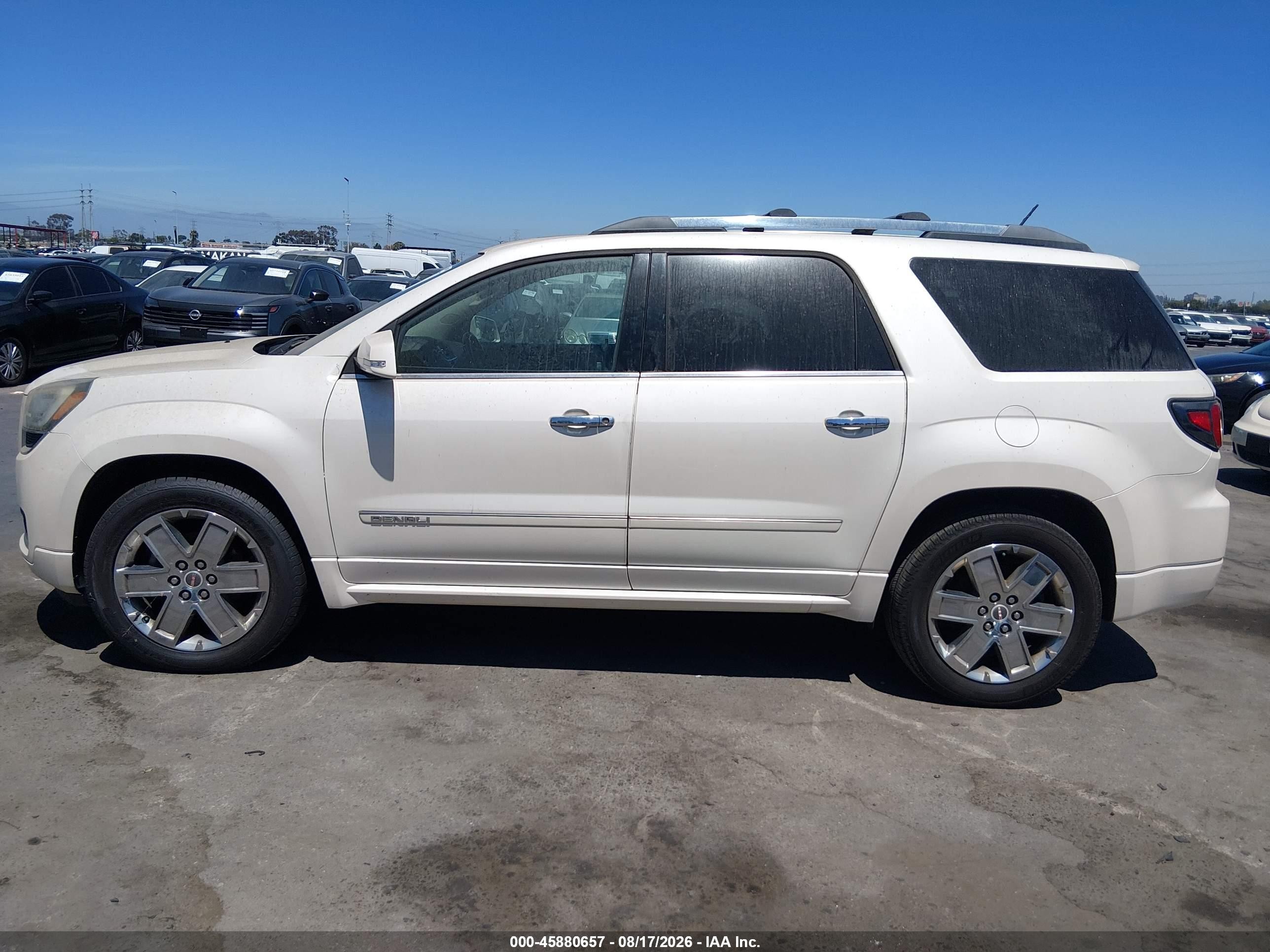 2013 Gmc Acadia Denali White vin: 1GKKRTKD9DJ229295