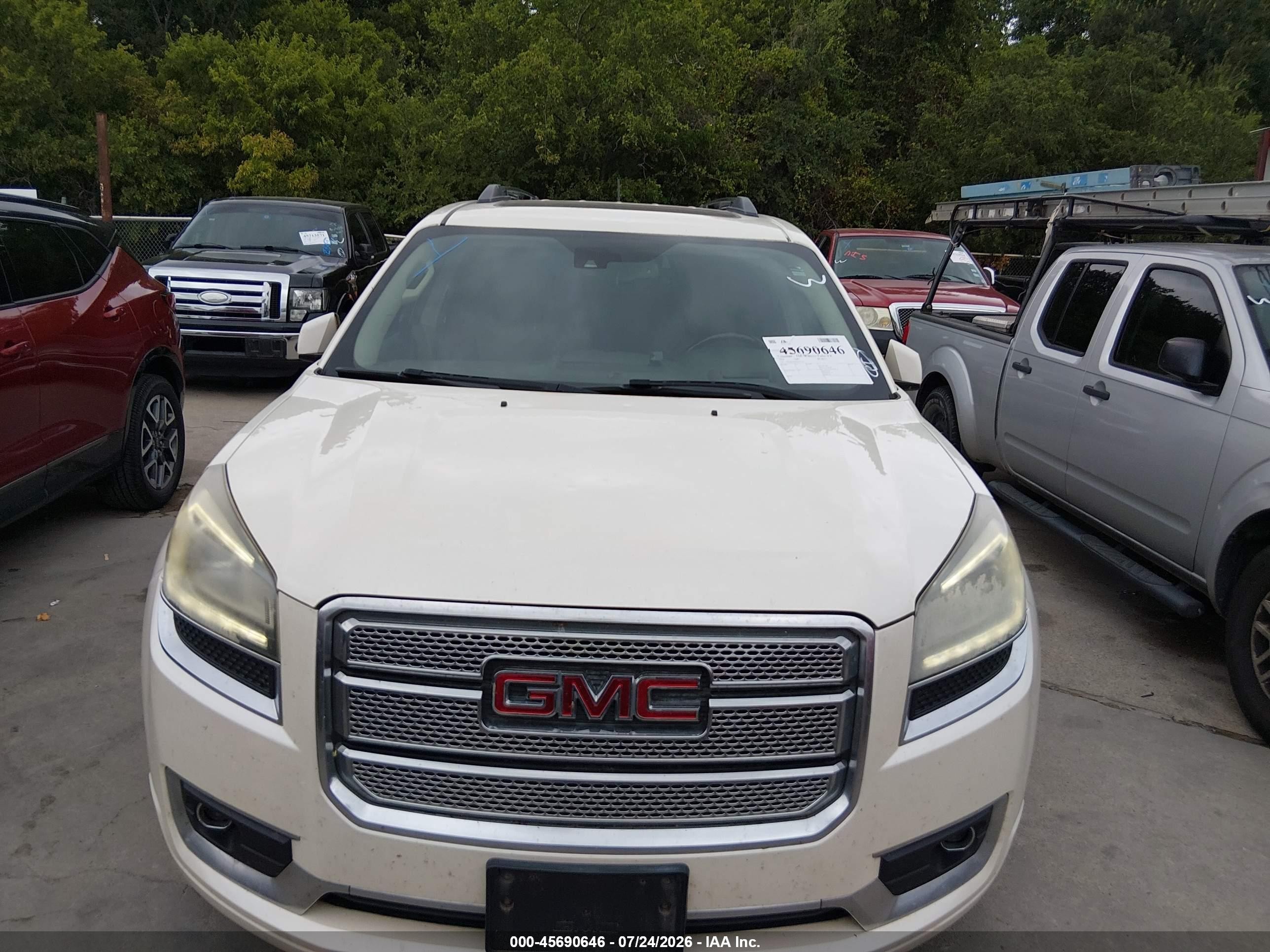 2014 Gmc Acadia Denali Белый vin: 1GKKRTKD9EJ191441