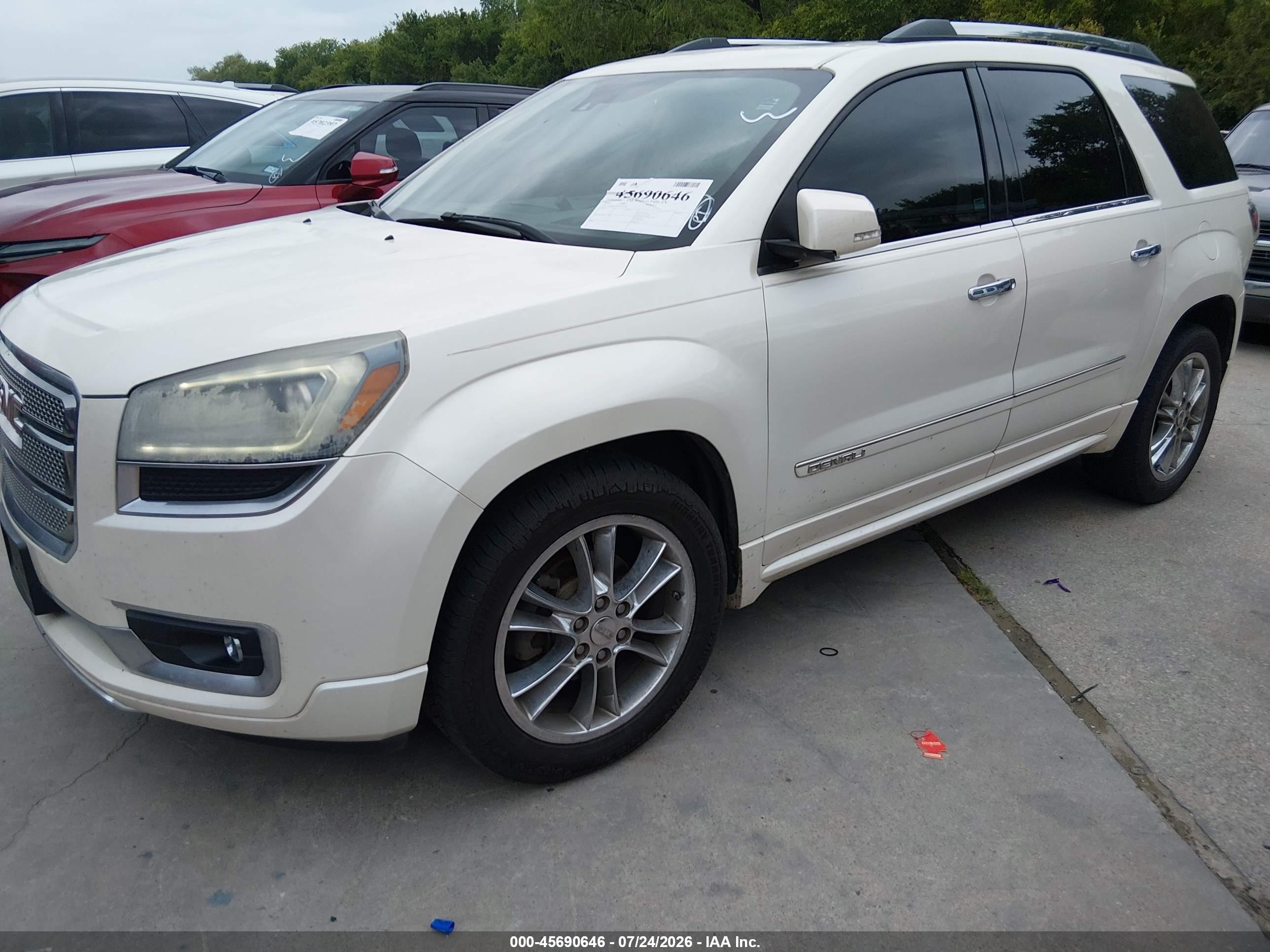 2014 Gmc Acadia Denali Белый vin: 1GKKRTKD9EJ191441