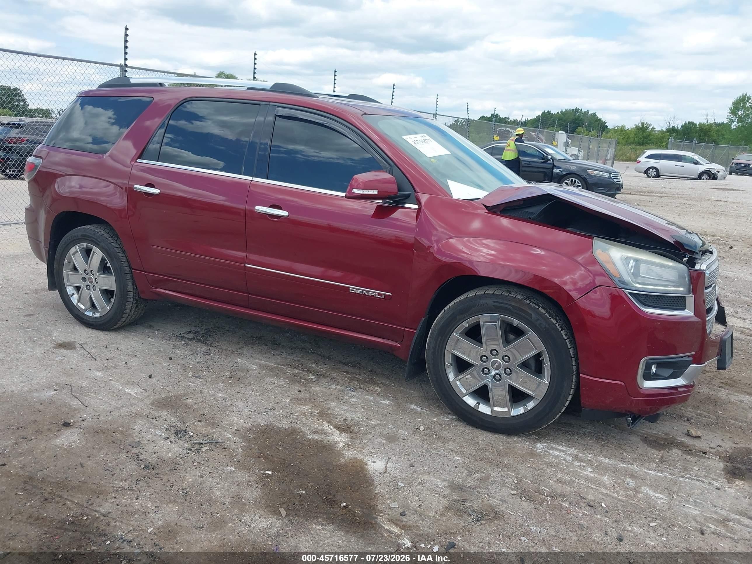 2015 Gmc Acadia Denali Red vin: 1GKKRTKD9FJ148655