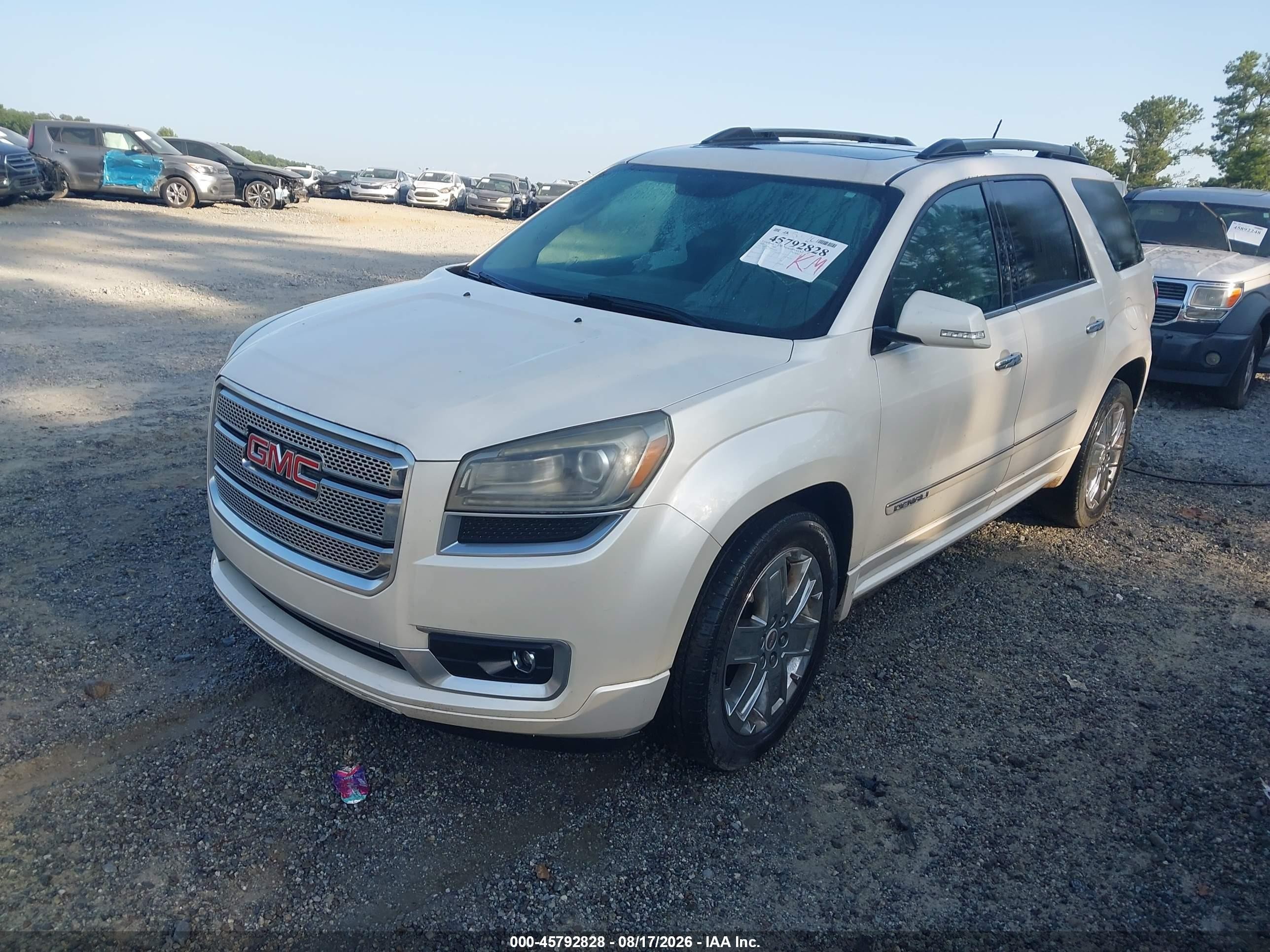 2013 Gmc Acadia Denali White vin: 1GKKRTKDXDJ218287