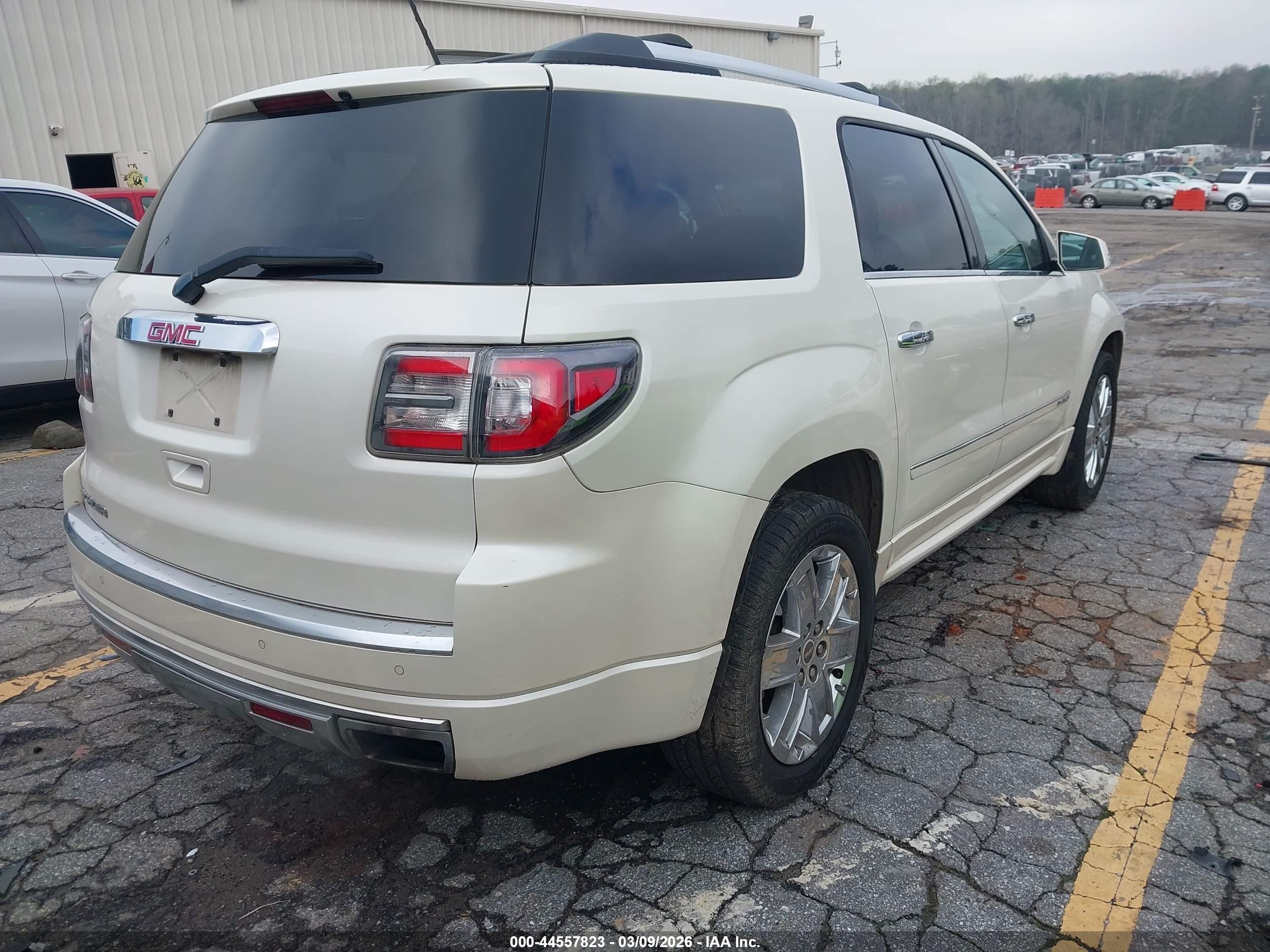 2013 Gmc Acadia Denali White vin: 1GKKRTKDXDJ221030