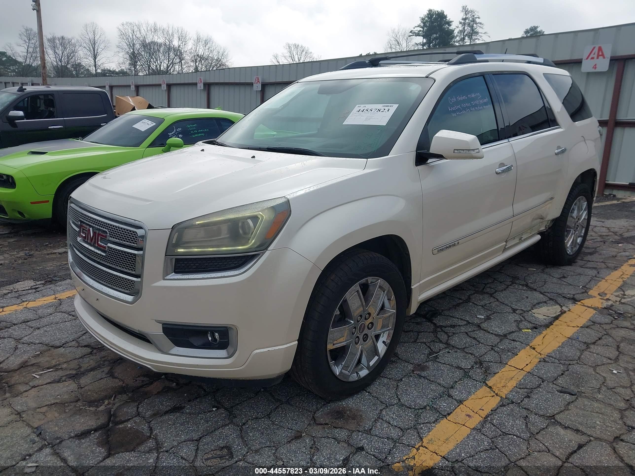 2013 Gmc Acadia Denali White vin: 1GKKRTKDXDJ221030