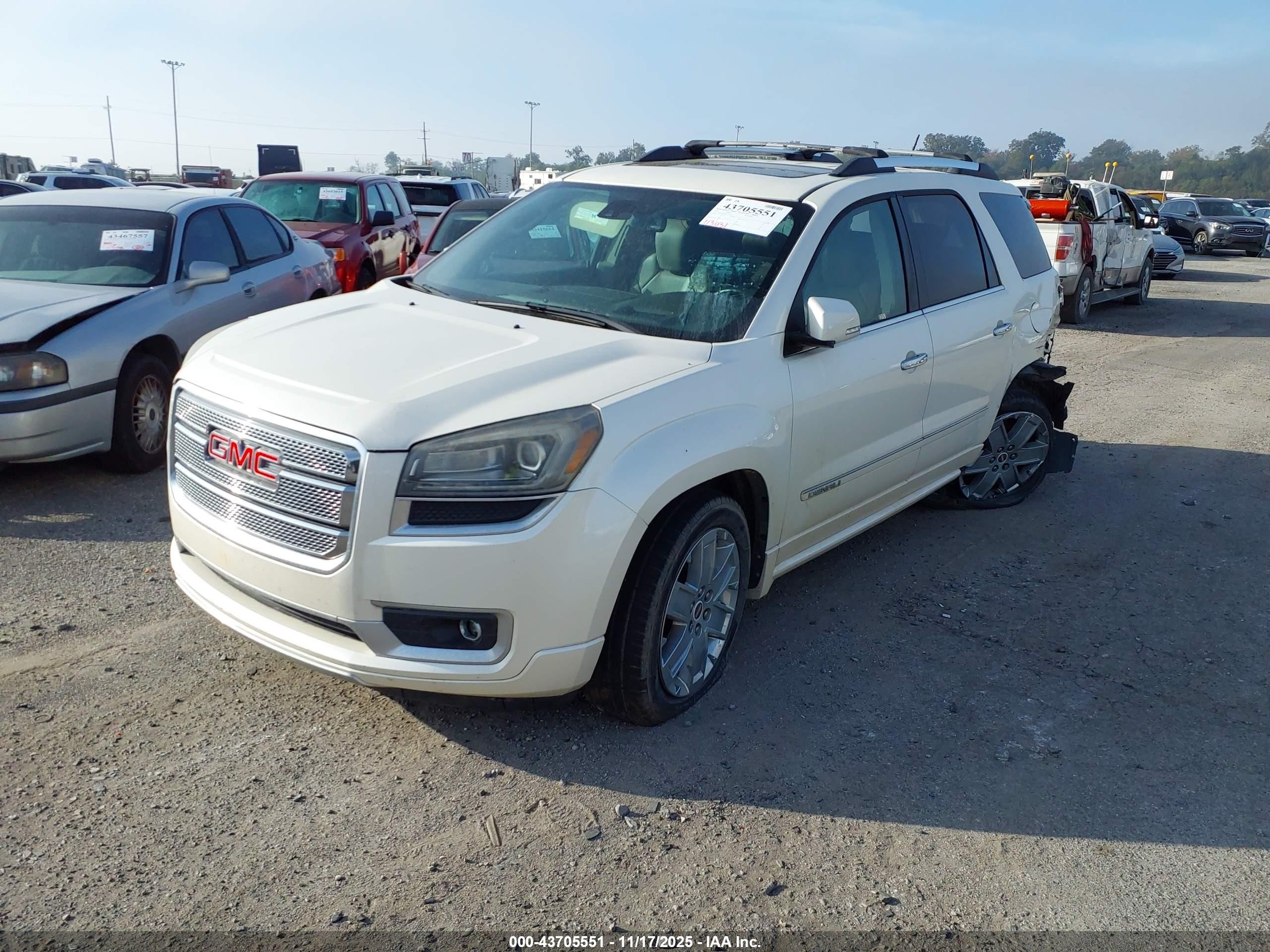 2014 Gmc Acadia Denali White vin: 1GKKRTKDXEJ143107