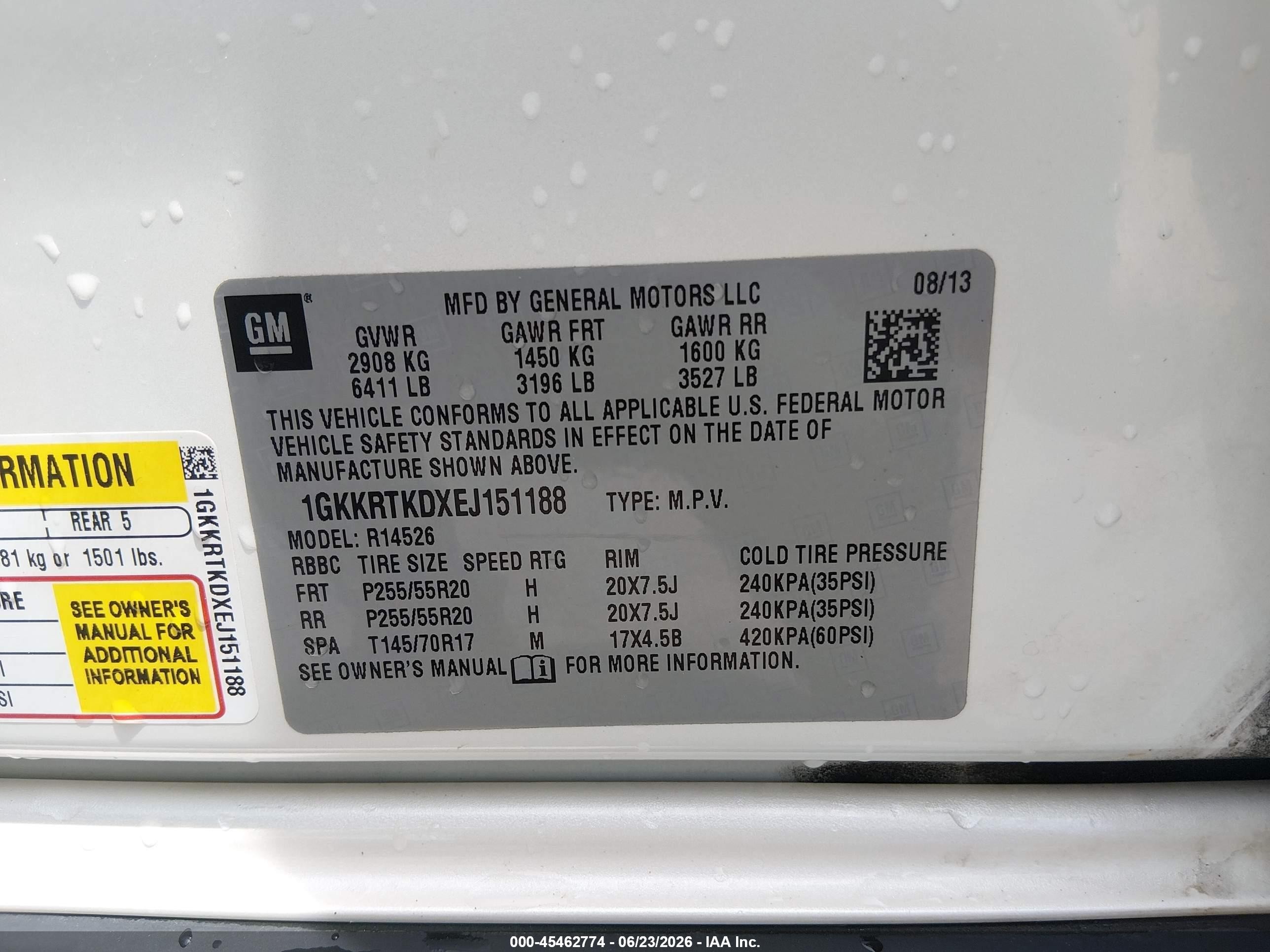2014 Gmc Acadia Denali Белый vin: 1GKKRTKDXEJ151188