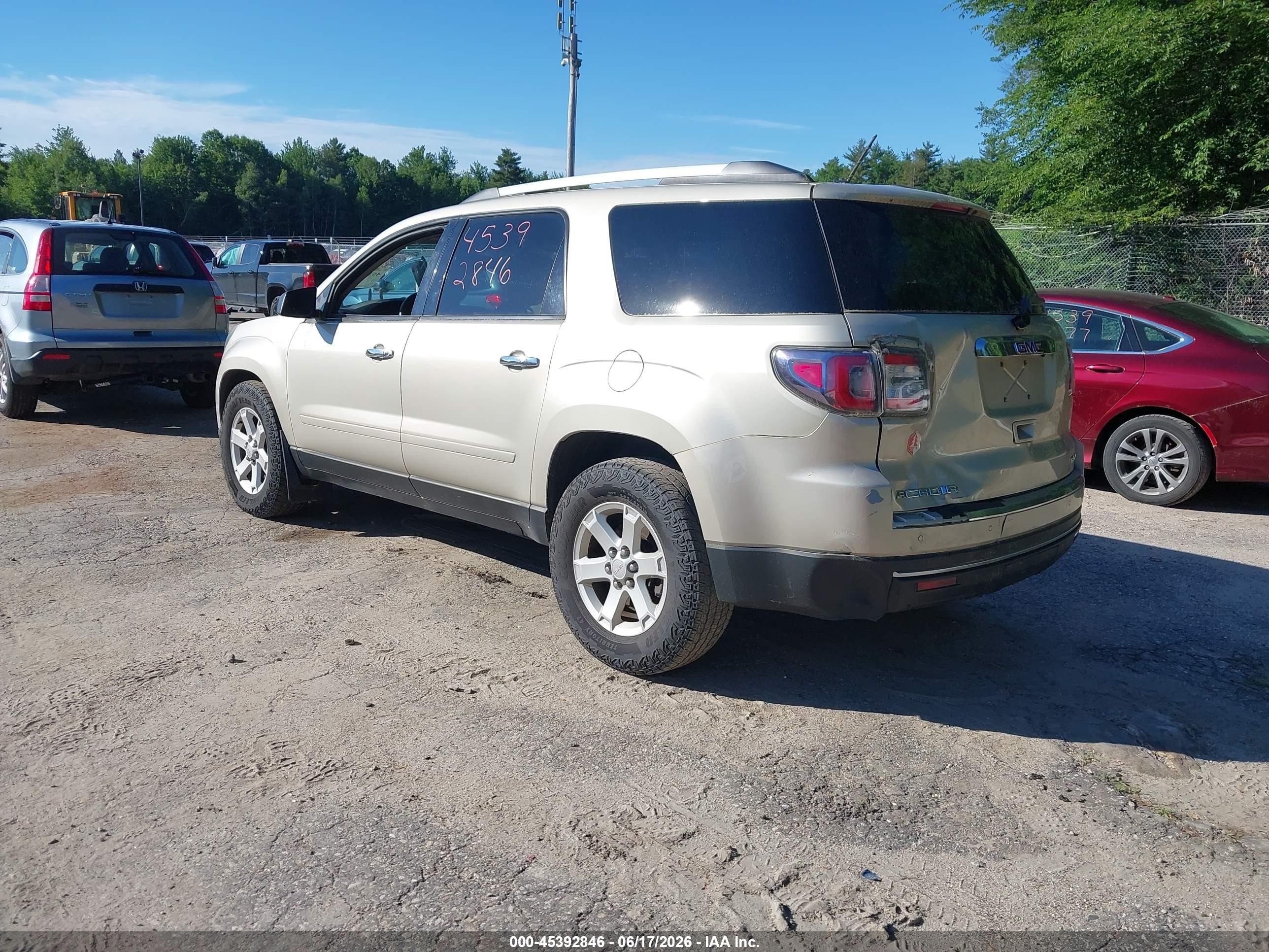 2015 Gmc Acadia Sle-1 Gold vin: 1GKKVNED6FJ378043