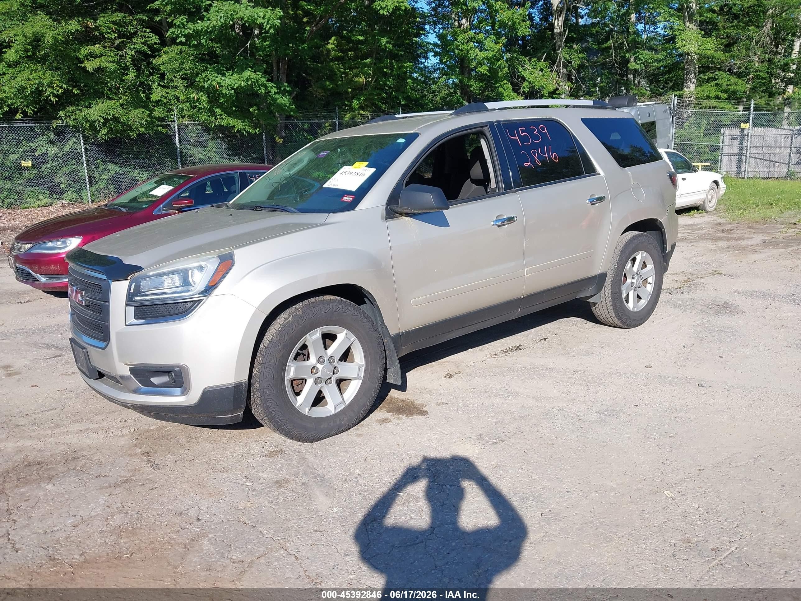 2015 Gmc Acadia Sle-1 Gold vin: 1GKKVNED6FJ378043